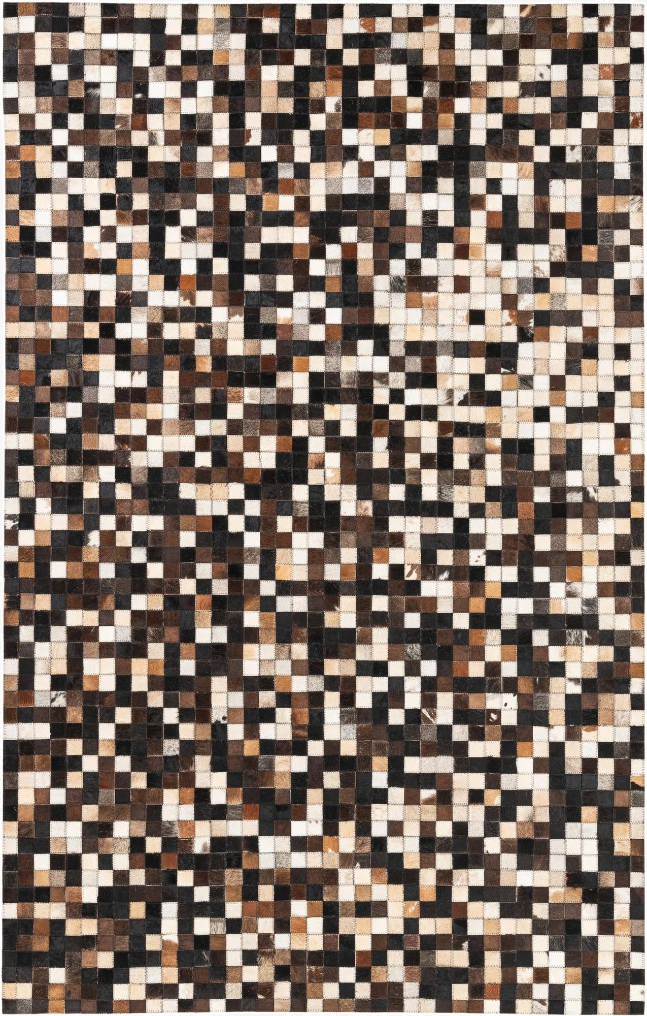  5' x 7' 10 Cowhide Leather Rug