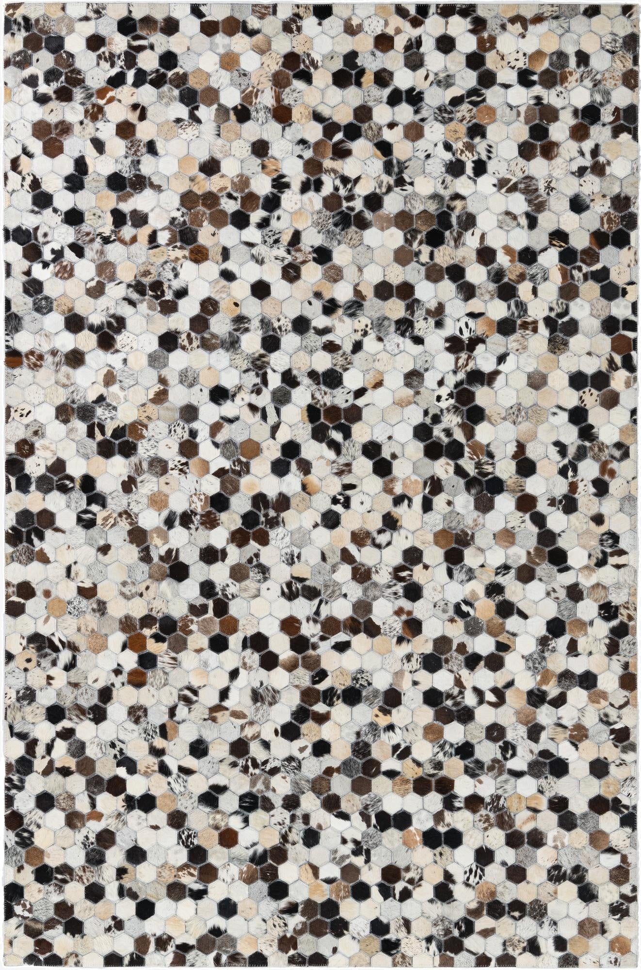  5' 2 x 7' 10 Cowhide Leather Rug