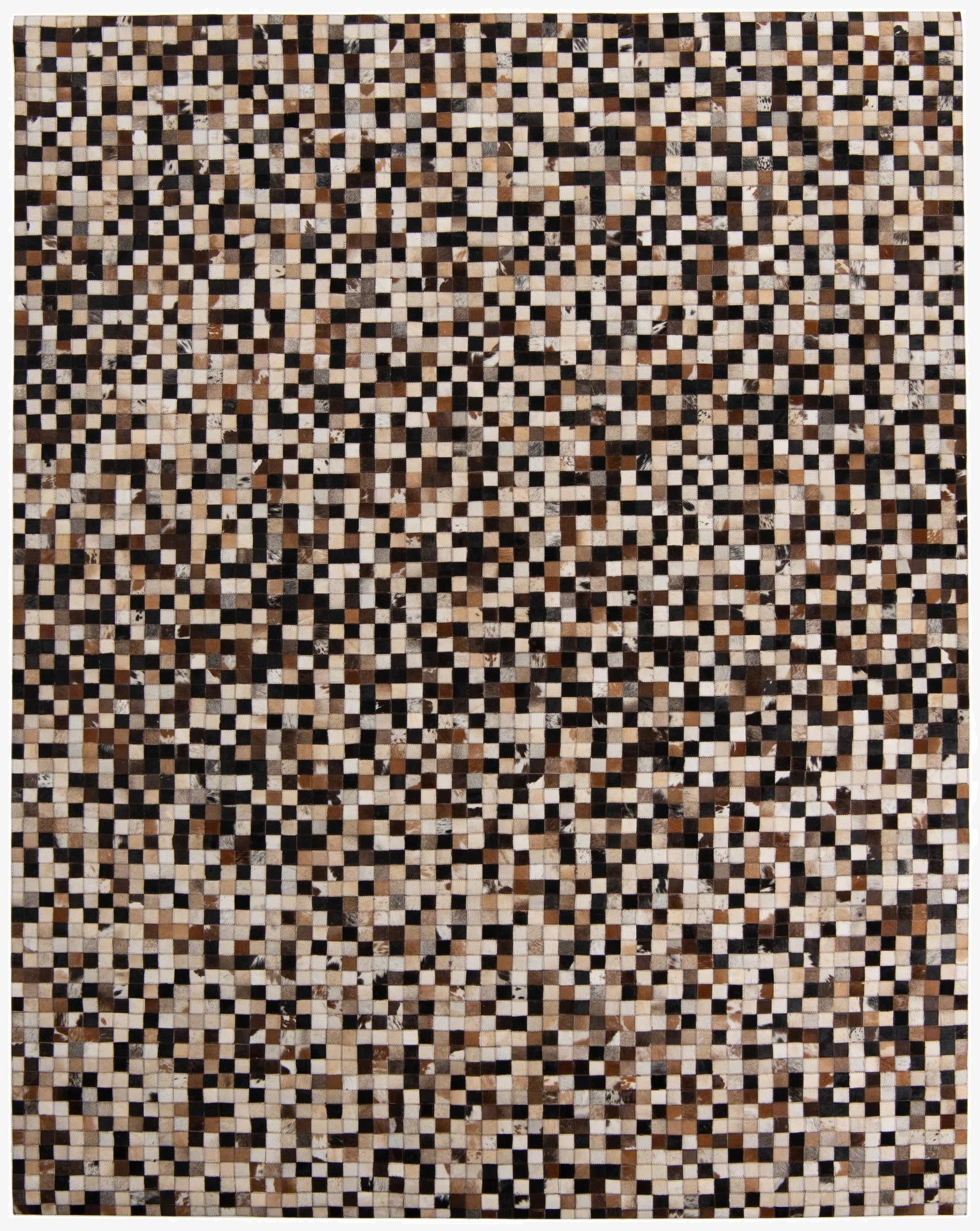  7' 9 x 9' 10 Cowhide Leather Rug