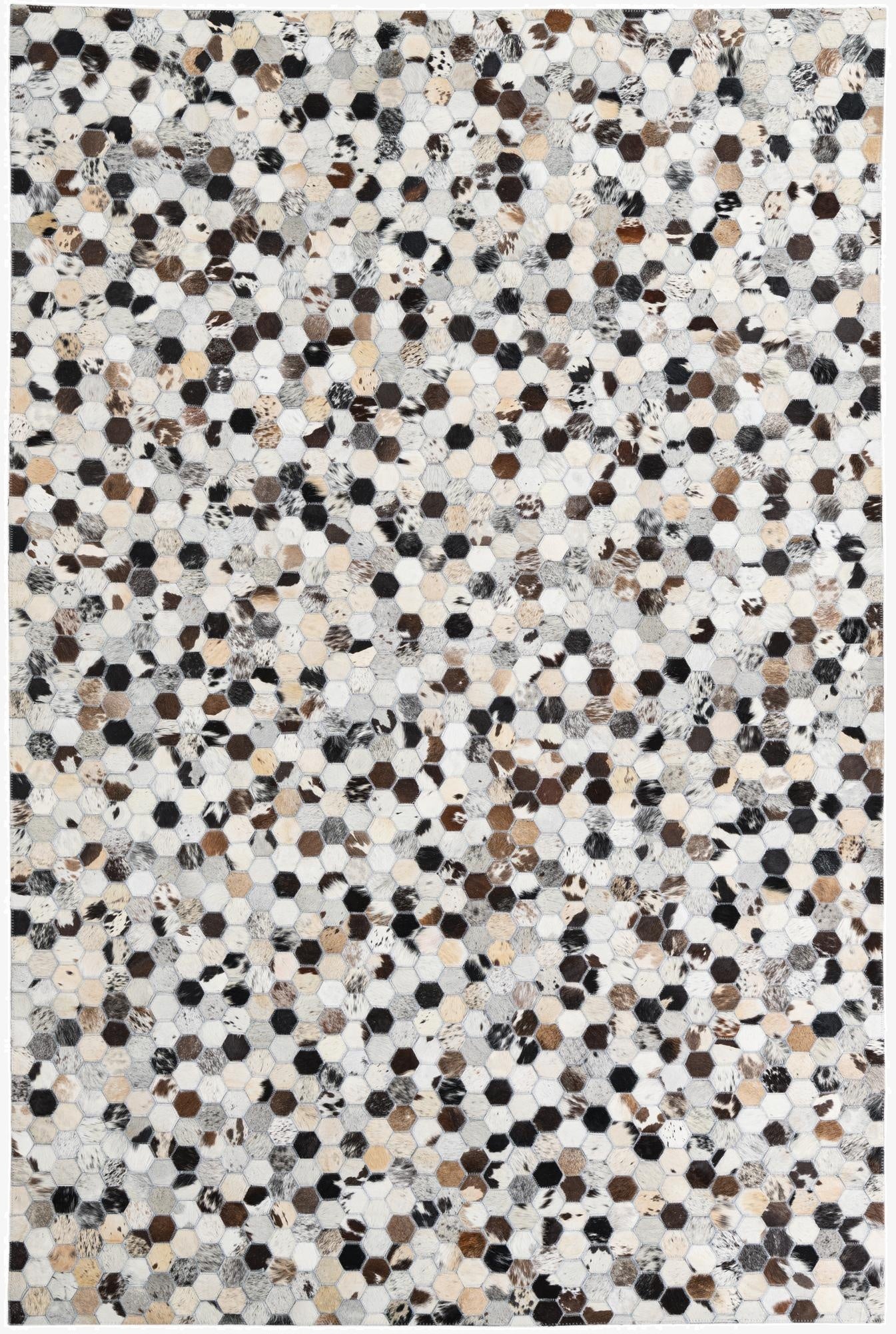  5' 4 x 8' Cowhide Leather Rug