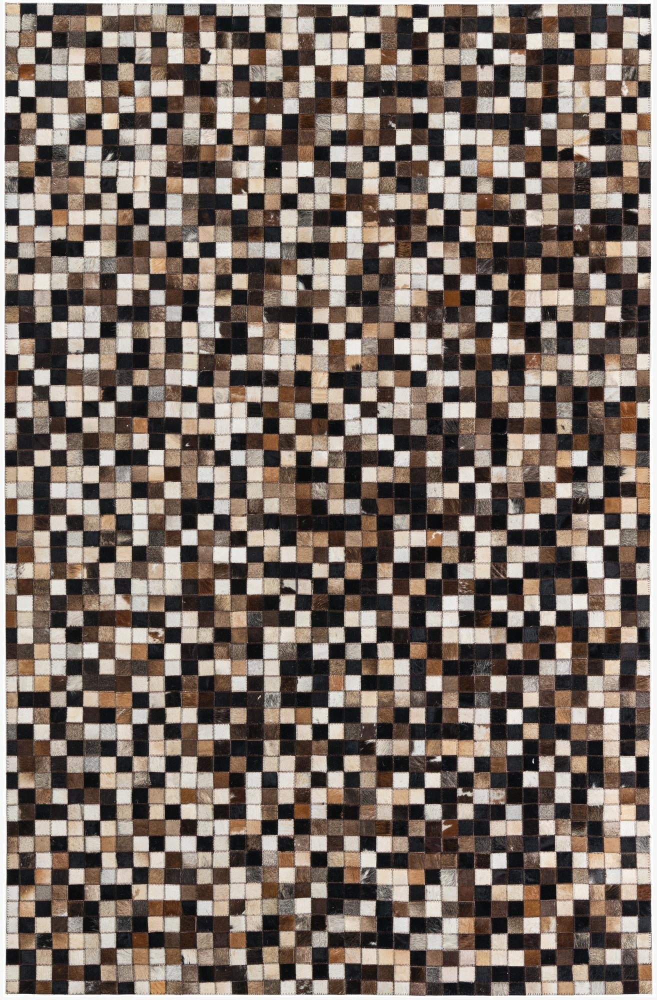  5' x 7' 8 Cowhide Leather Rug