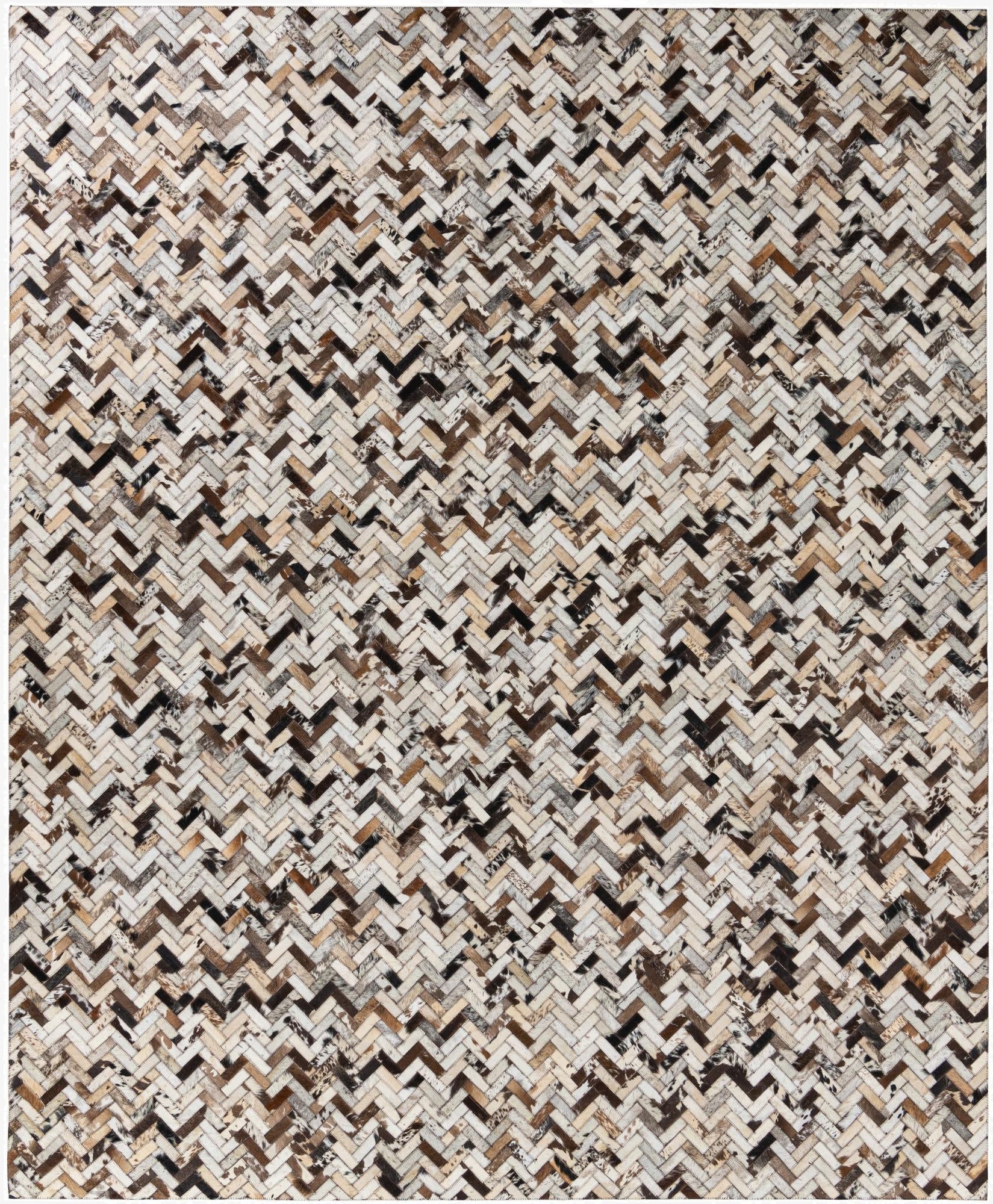  8' 2 x 10' Cowhide Leather Rug