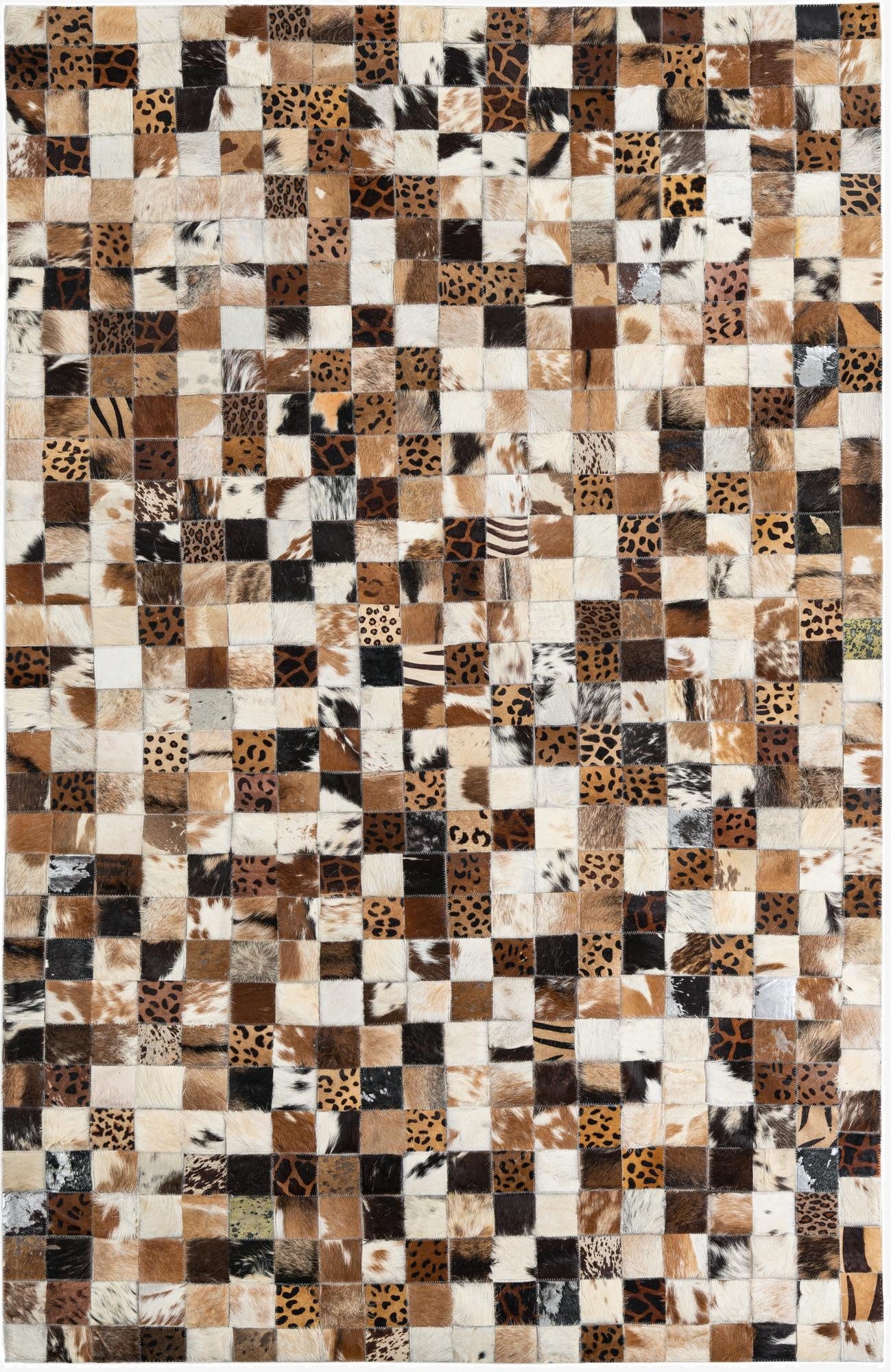  5' 1 x 8' Cowhide Leather Rug