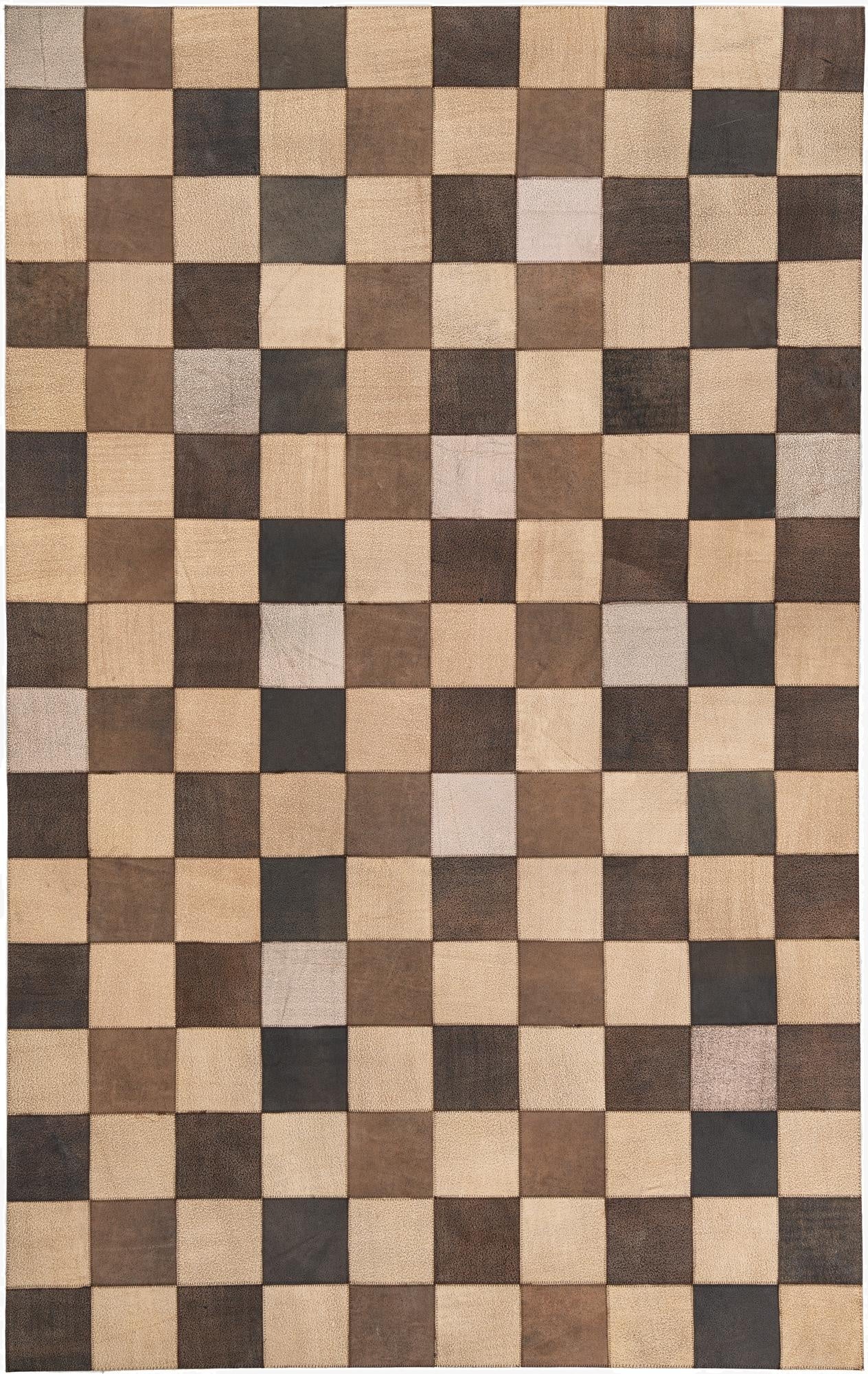  5' x 7' 10 Cowhide Leather Rug