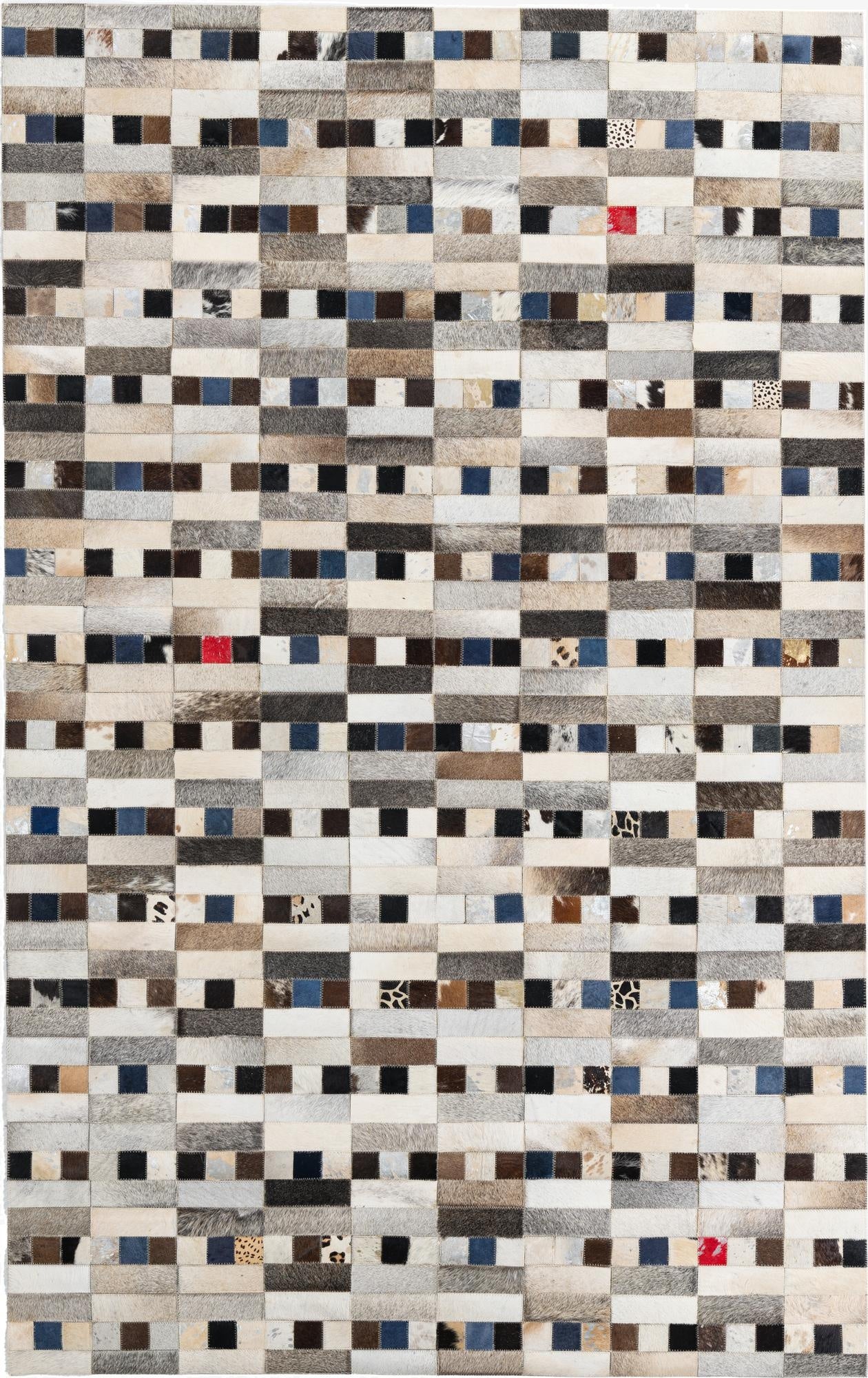  5' x 7' 10 Cowhide Leather Rug