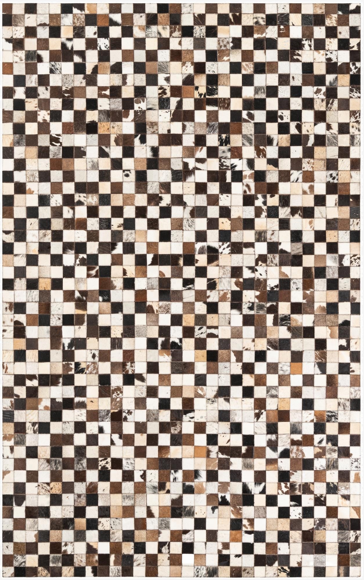  5' 1 x 8' 2 Cowhide Leather Rug