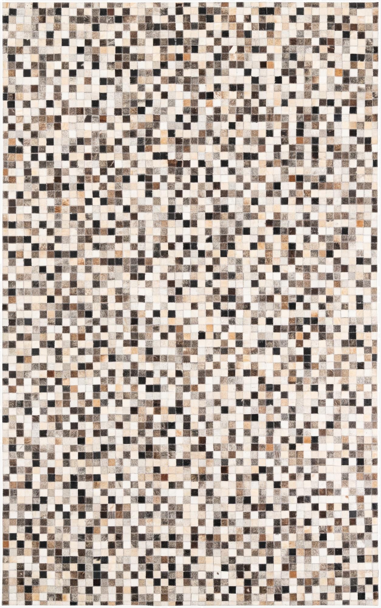  5' 2 x 8' 3 Cowhide Leather Rug