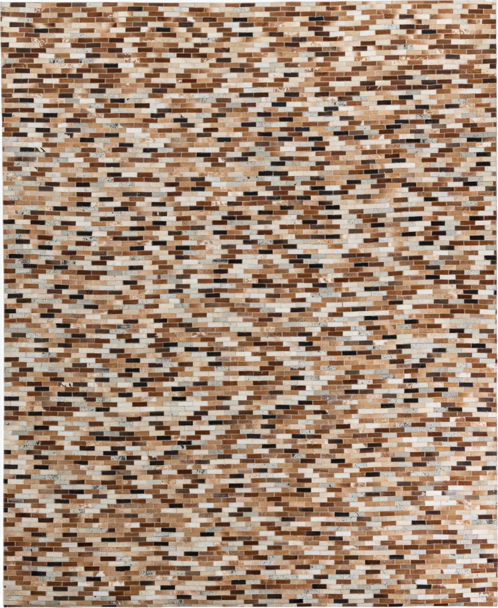  8' x 9' 8 Cowhide Leather Rug