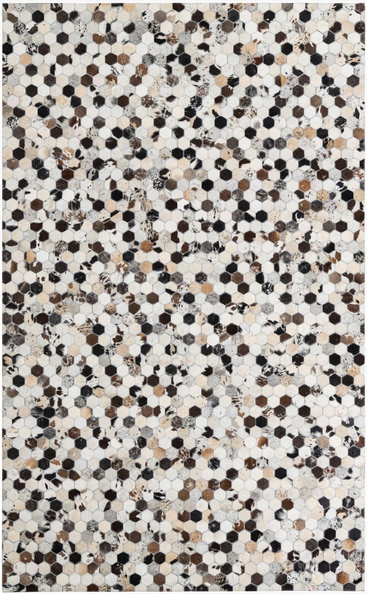  5' 1 x 8' 2 Cowhide Leather Rug