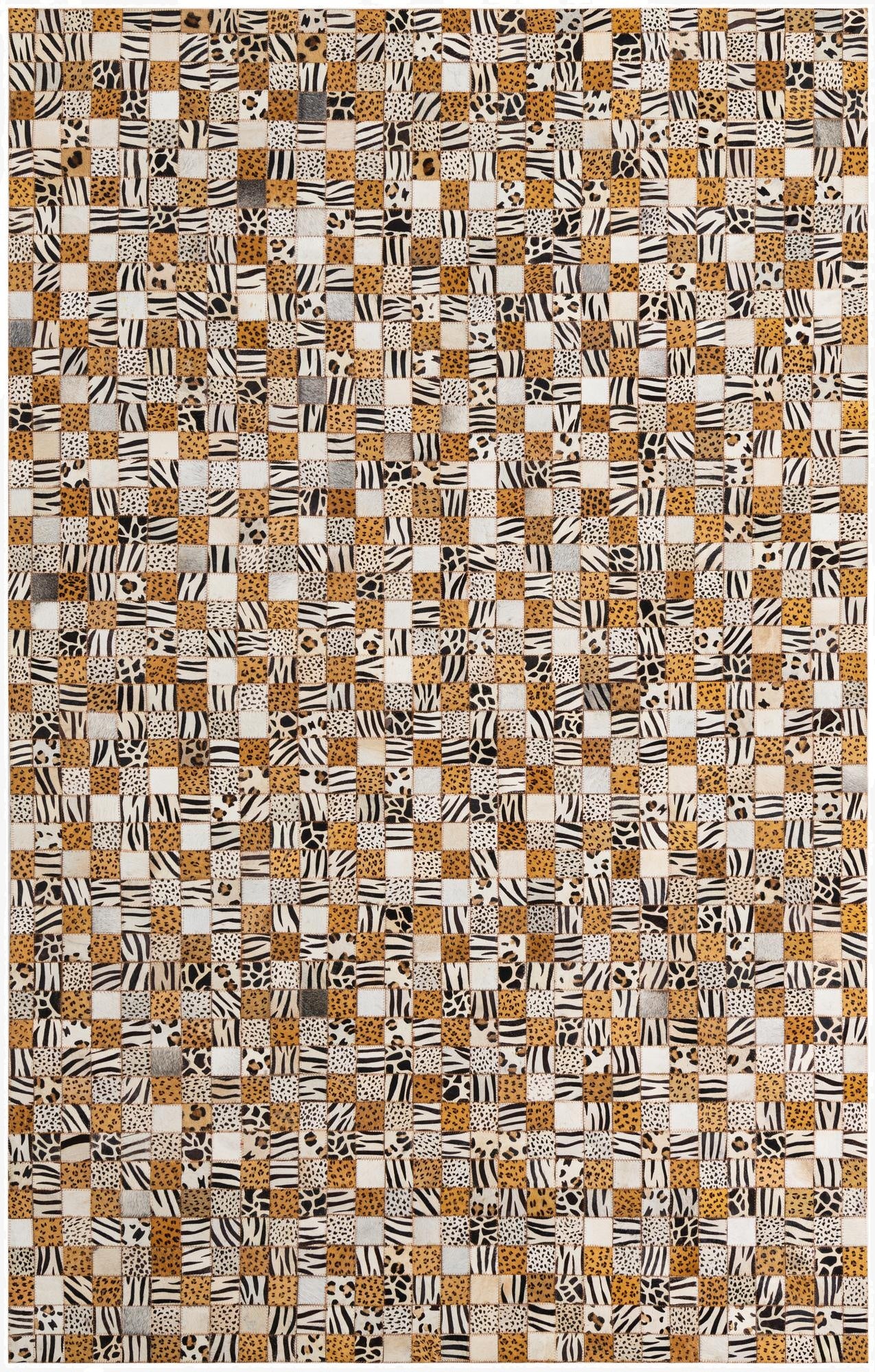  5' 1 x 8' Cowhide Leather Rug