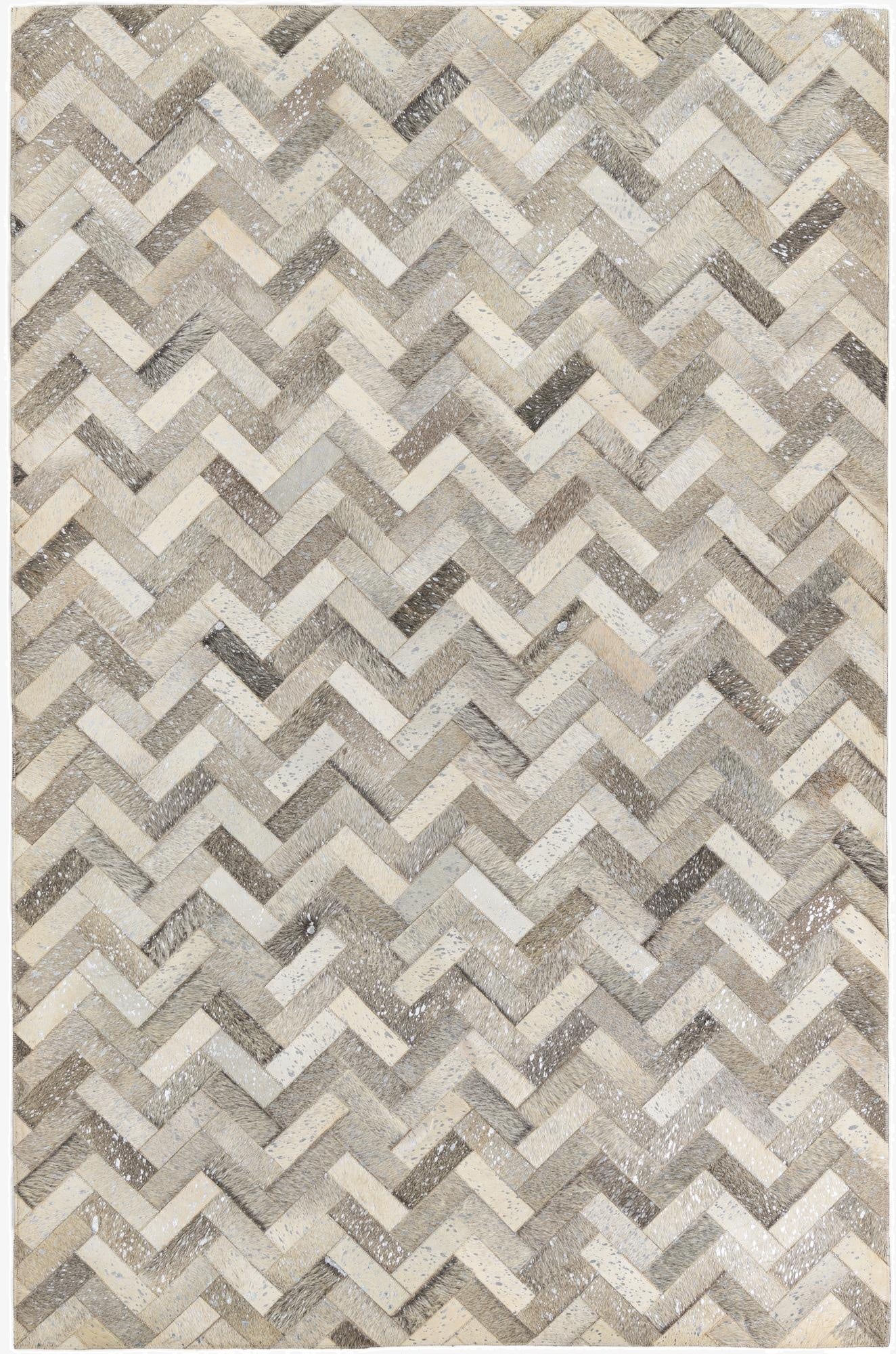  5' x 7' 10 Cowhide Leather Rug