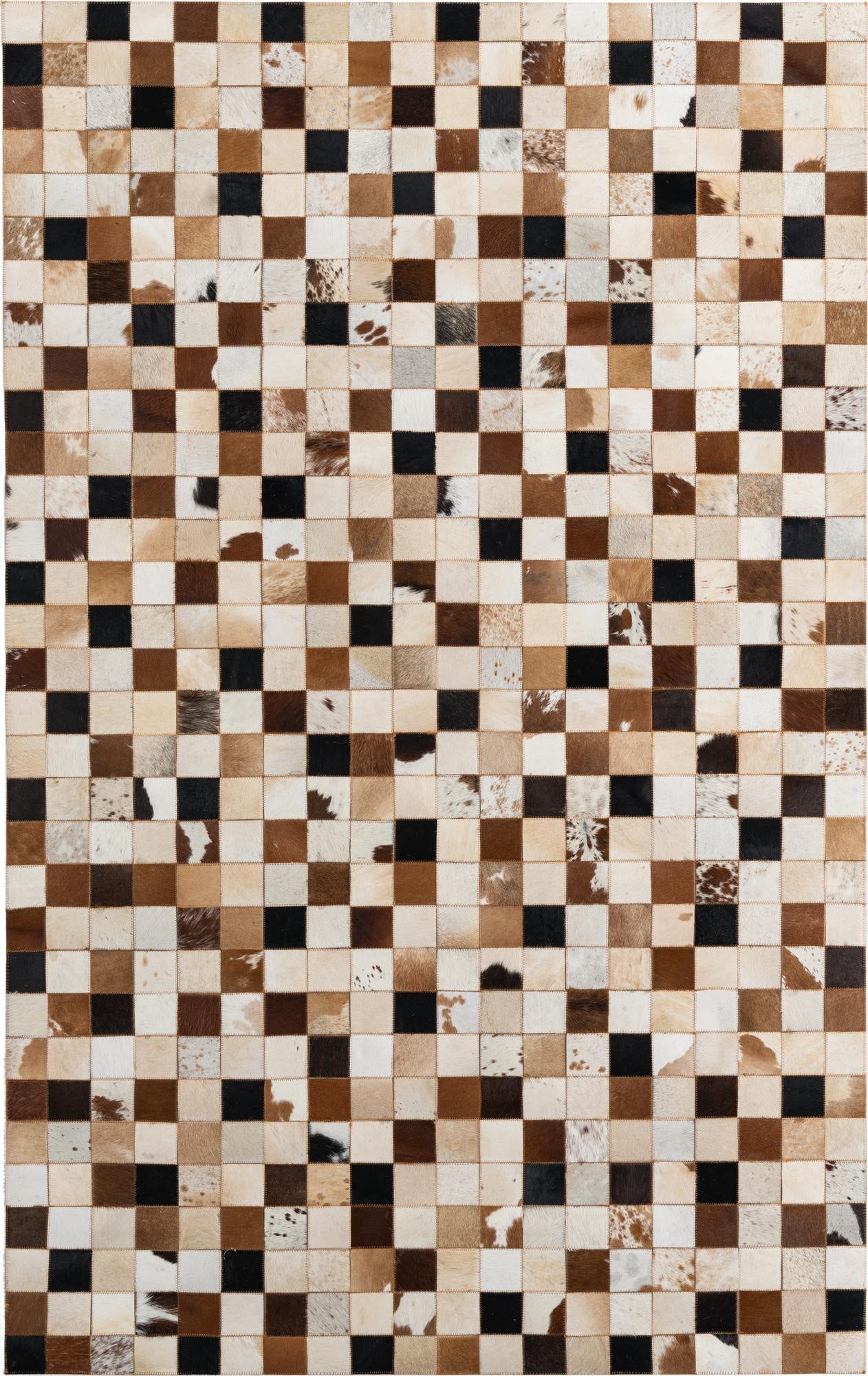  5' 1 x 8' Cowhide Leather Rug