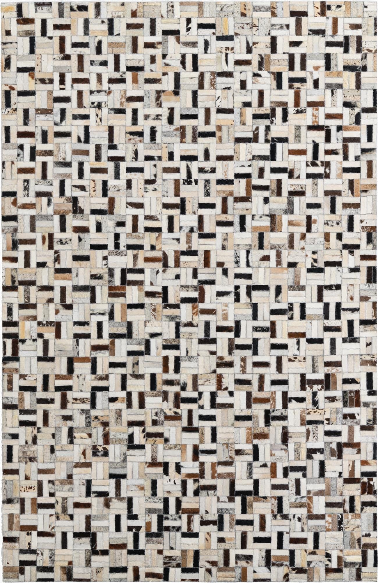  5' 2 x 8' Cowhide Leather Rug