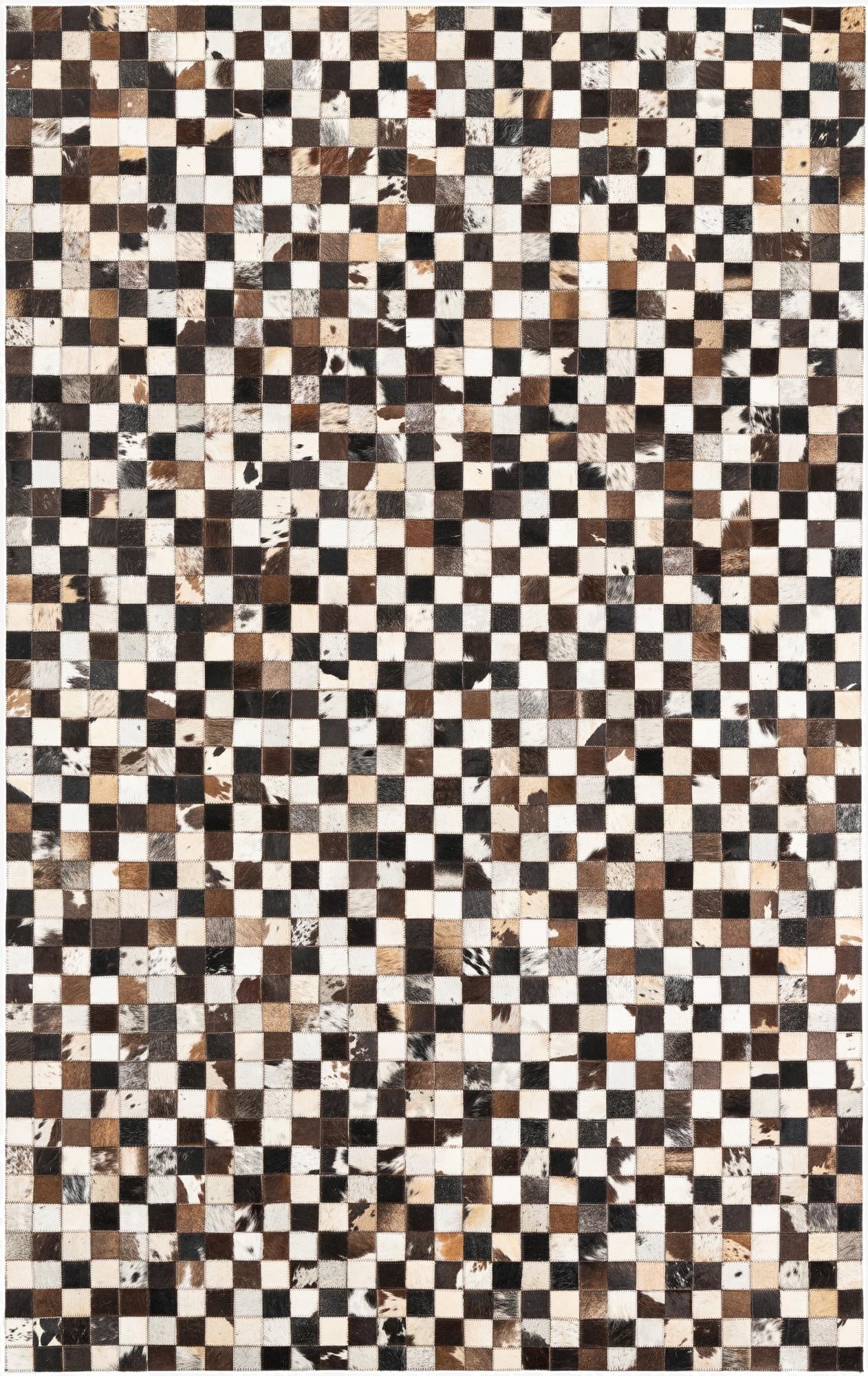  5' 1 x 8' 2 Cowhide Leather Rug
