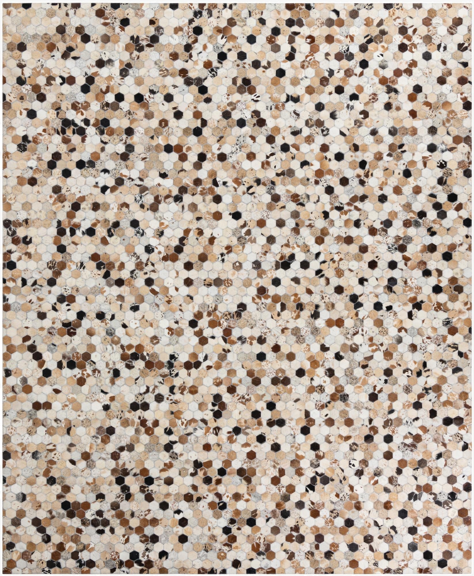  8' x 9' 10 Cowhide Leather Rug