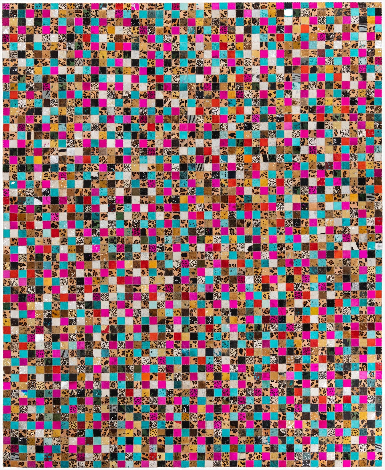  8' x 9' 10 Cowhide Leather Rug