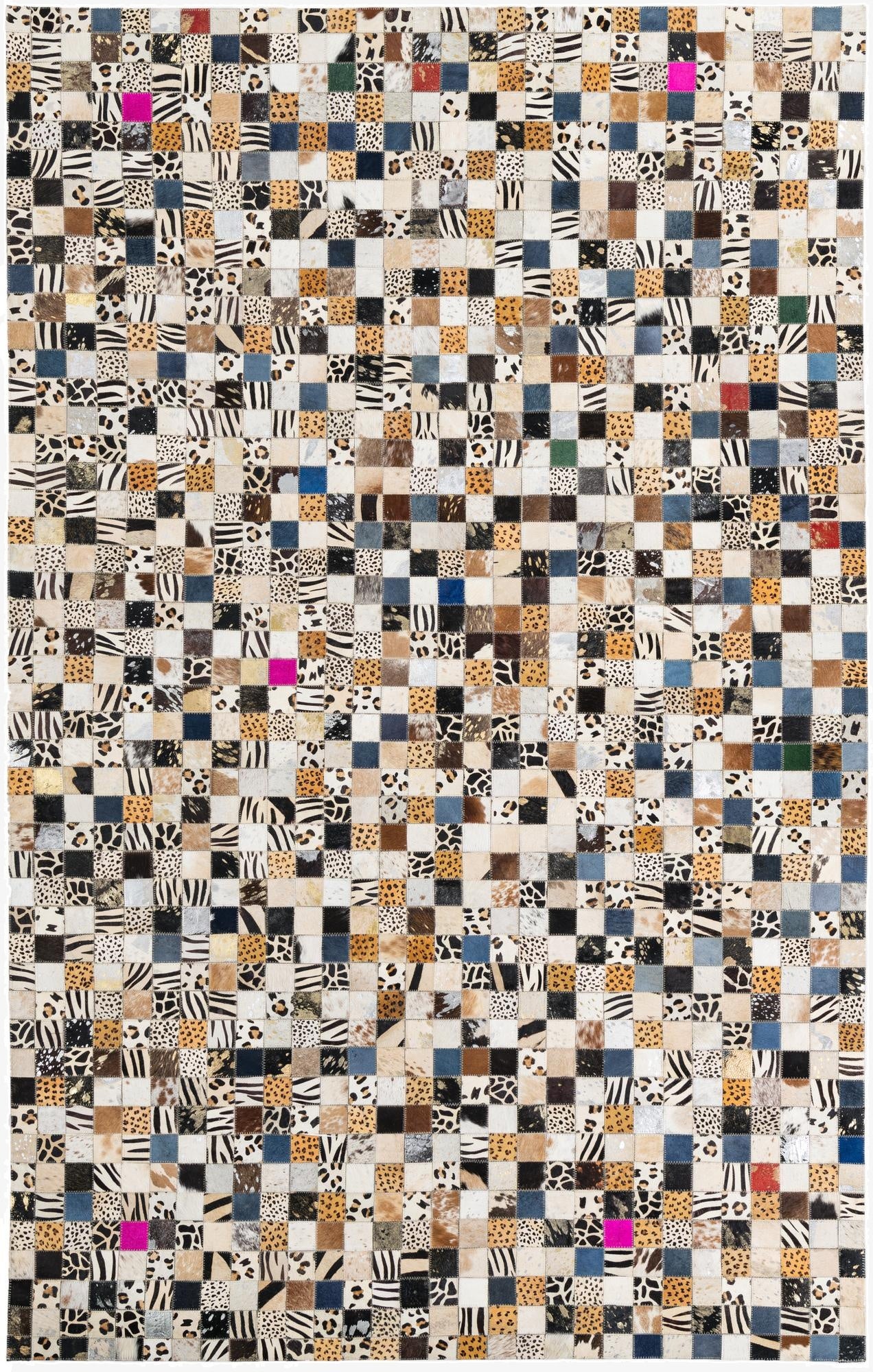  5' x 7' 10 Cowhide Leather Rug