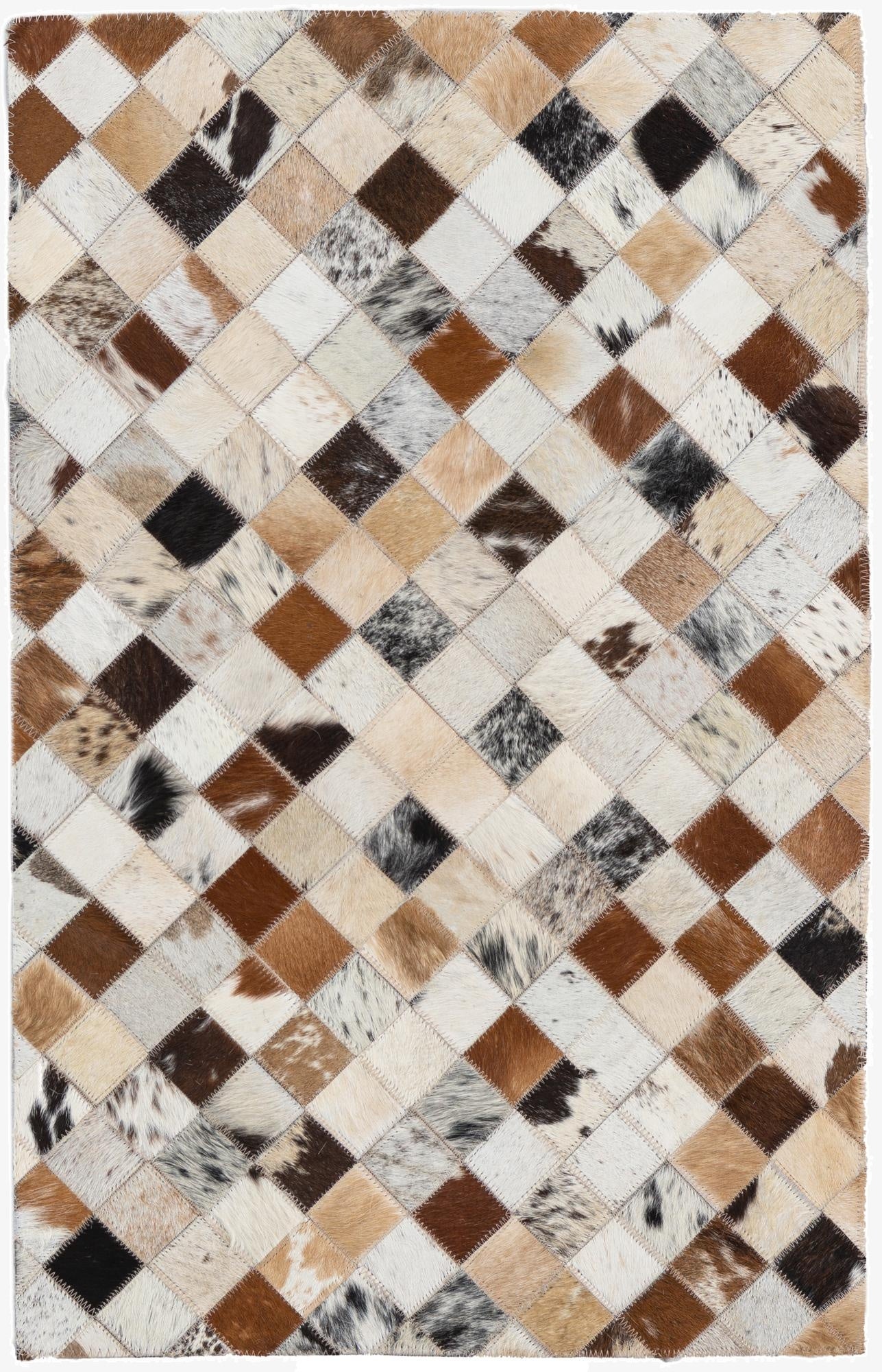  2' x 3' Cowhide Leather Rug