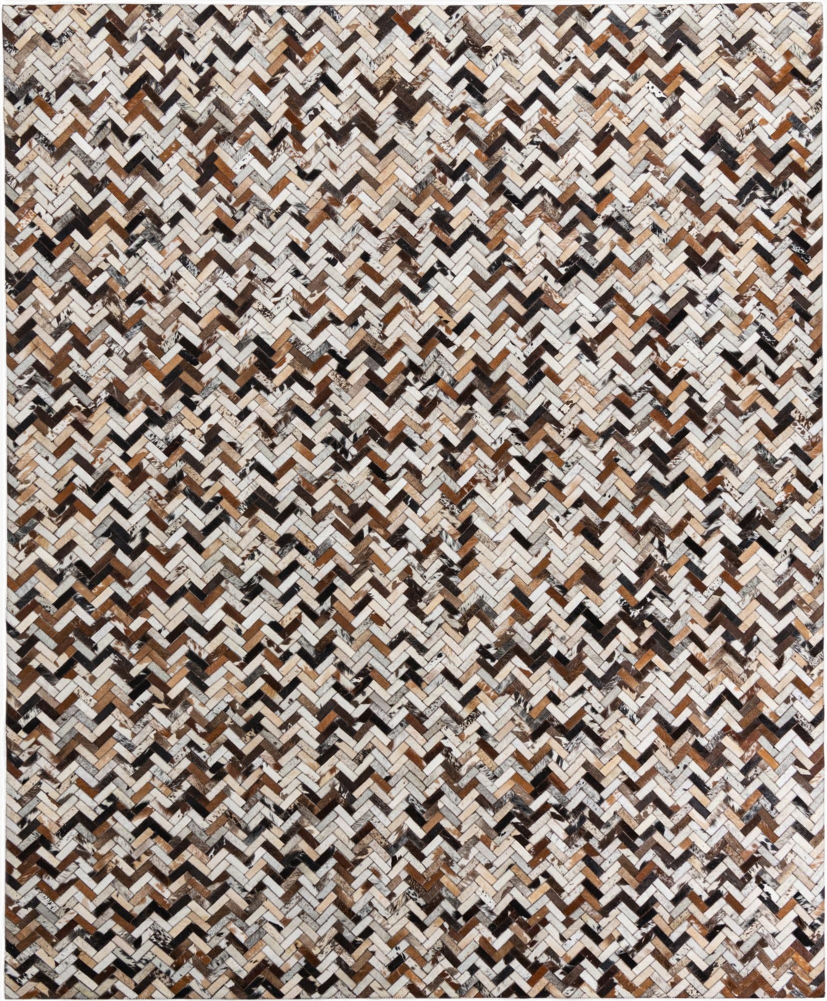  8' 1 x 9' 10 Cowhide Leather Rug