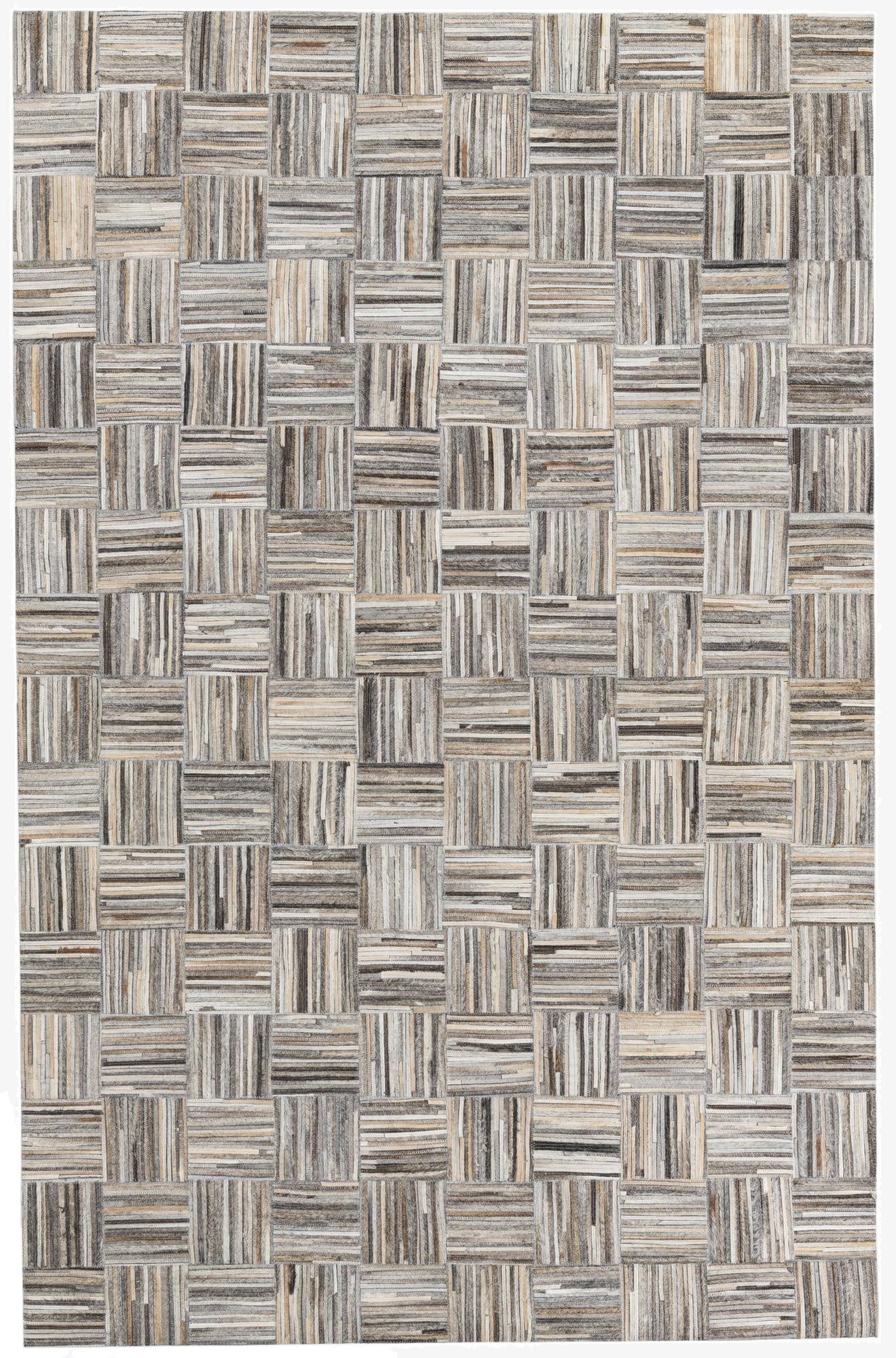  5' x 7' 8 Cowhide Leather Rug