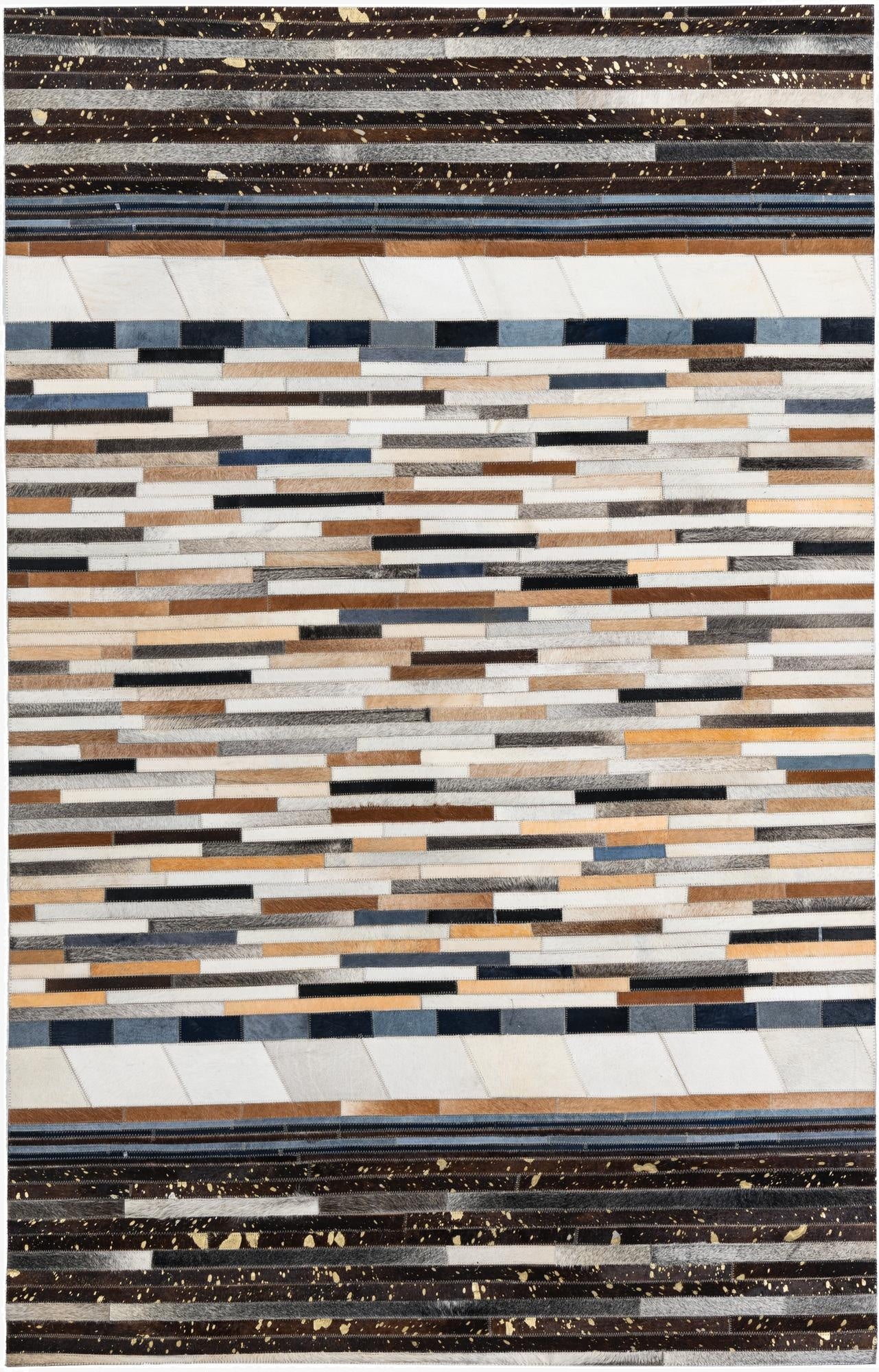  5' 1 x 8' Cowhide Leather Rug