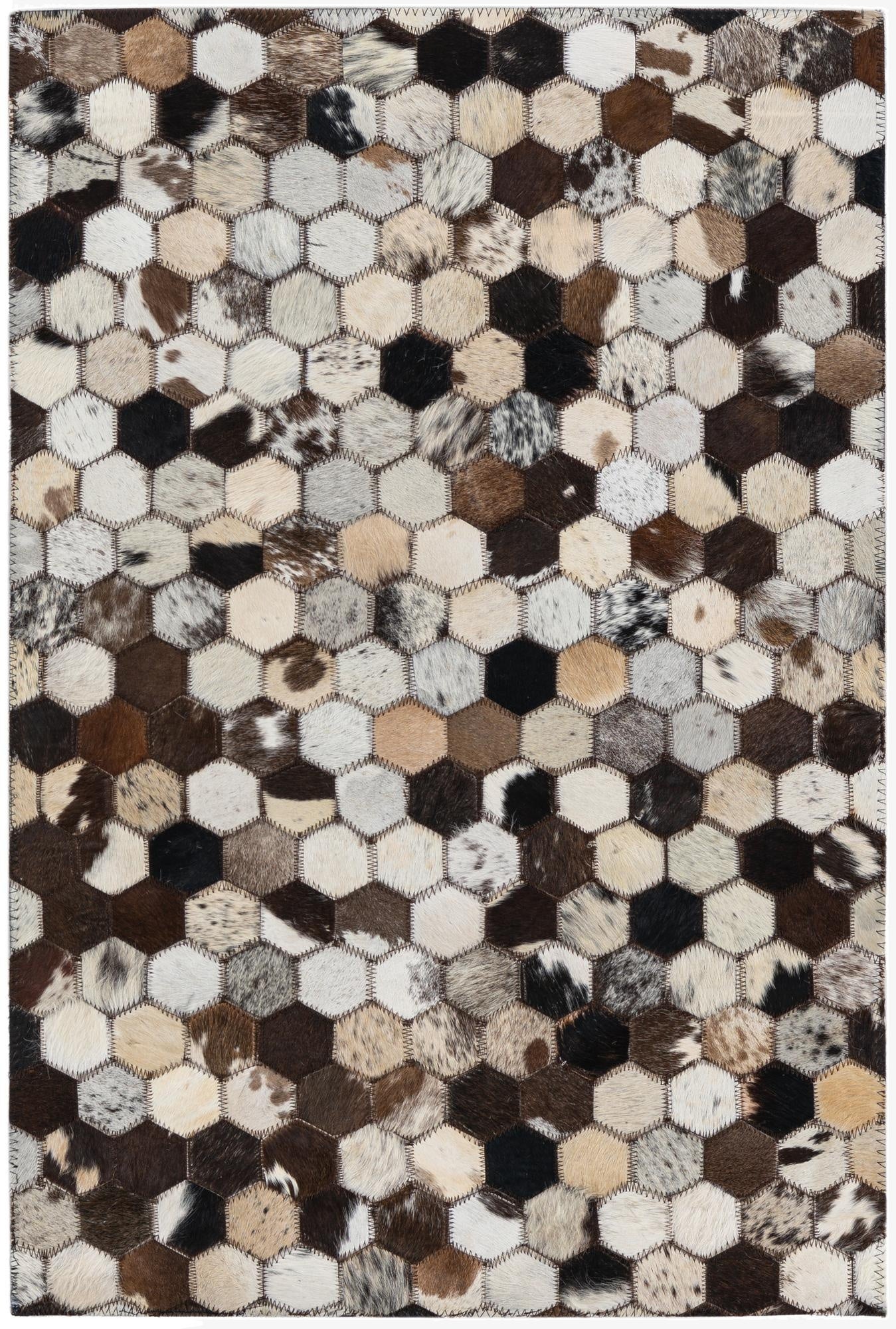  2' x 3' Cowhide Leather Rug