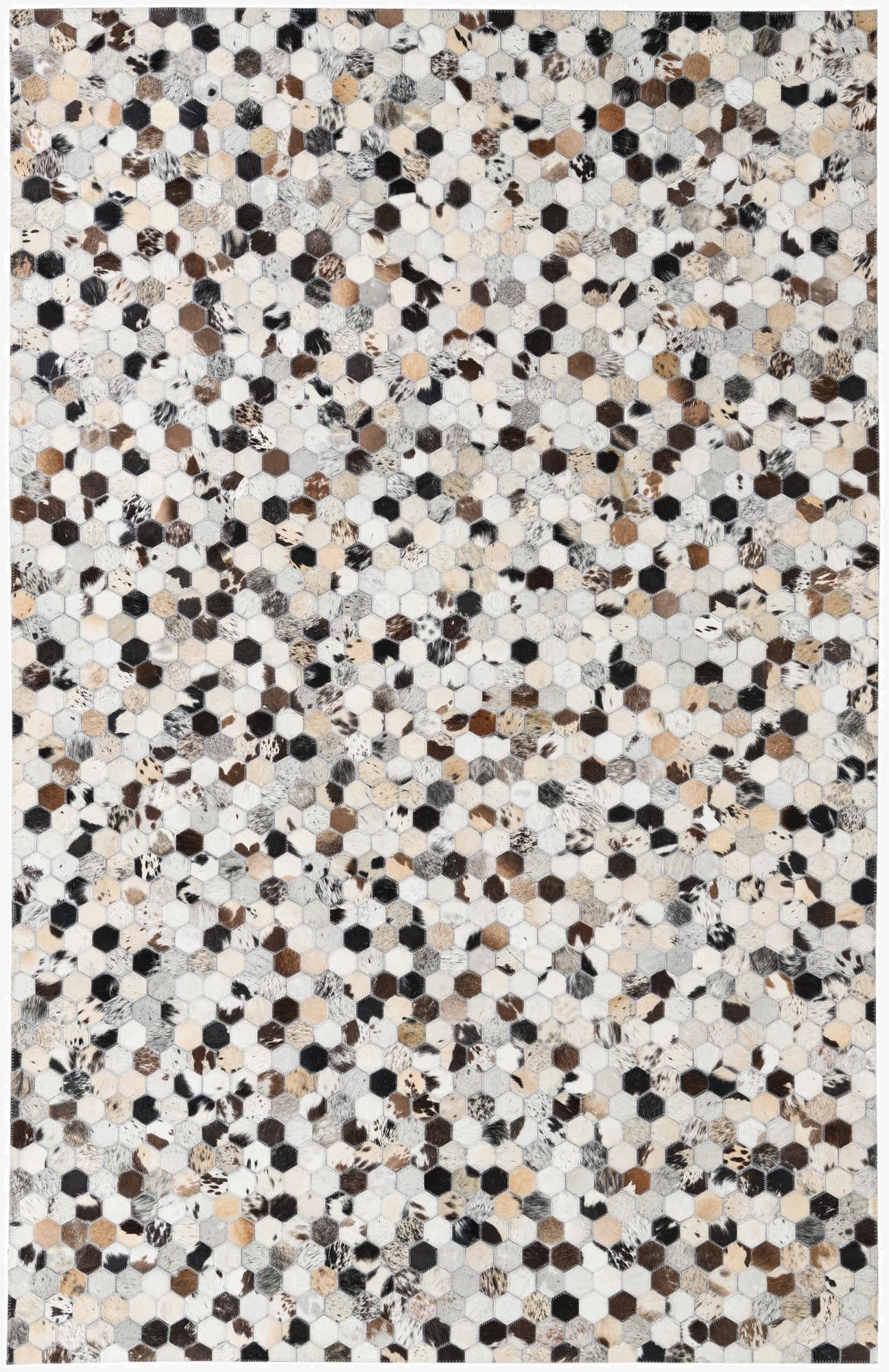  5' 2 x 8' Cowhide Leather Rug
