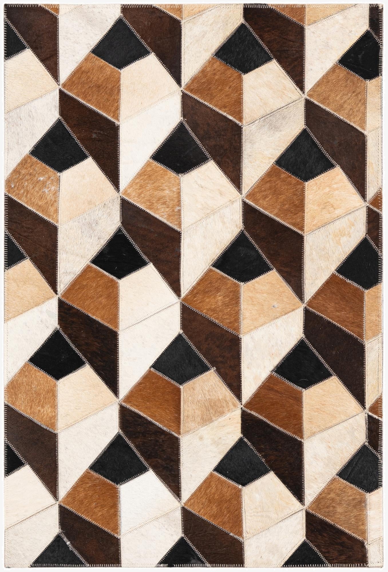  2' x 3' Cowhide Leather Rug