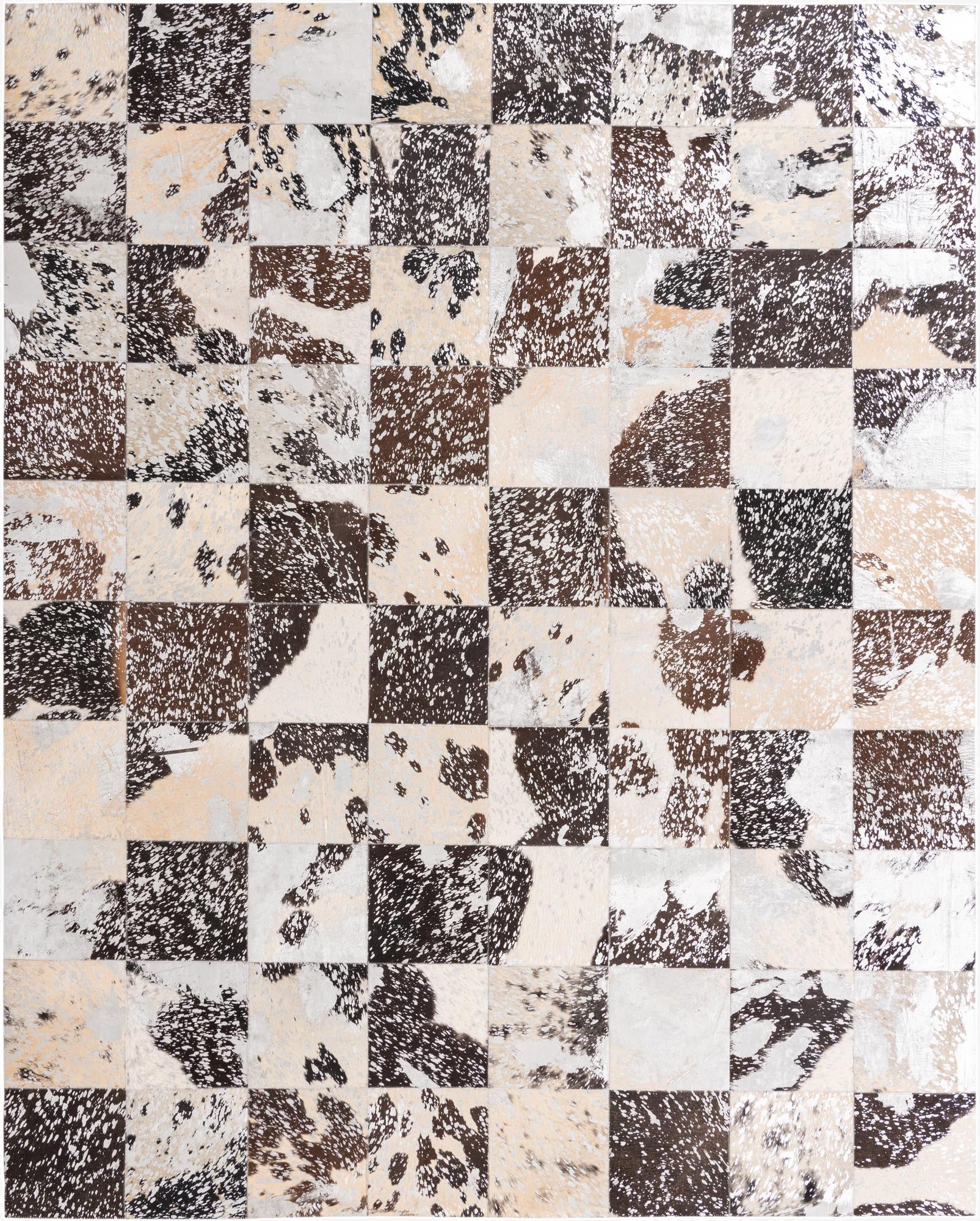  8' 1 x 10' 1 Cowhide Leather Rug