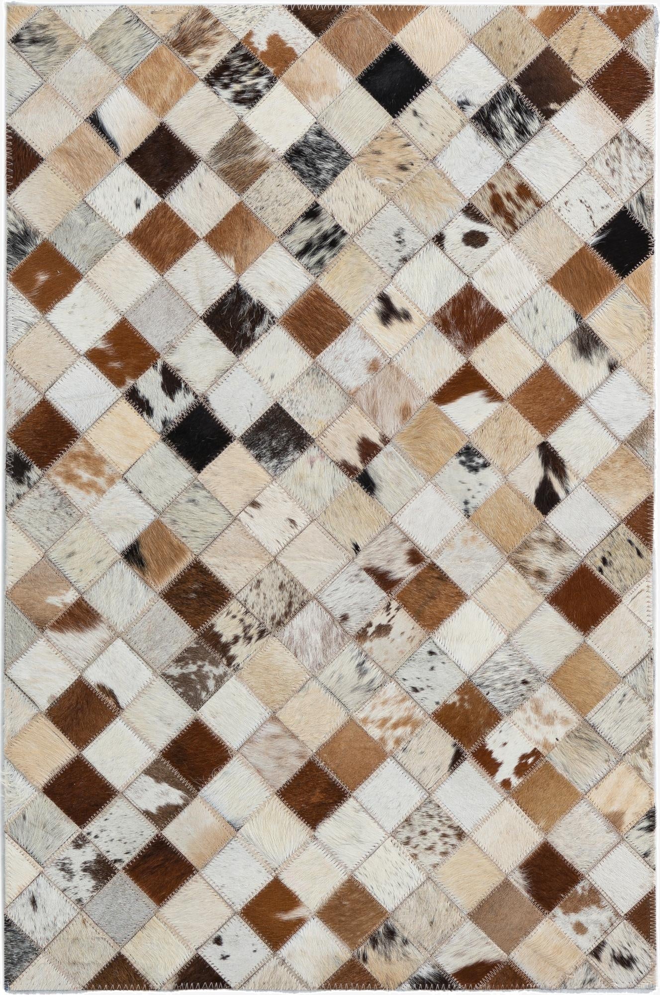  2' x 3' Cowhide Leather Rug