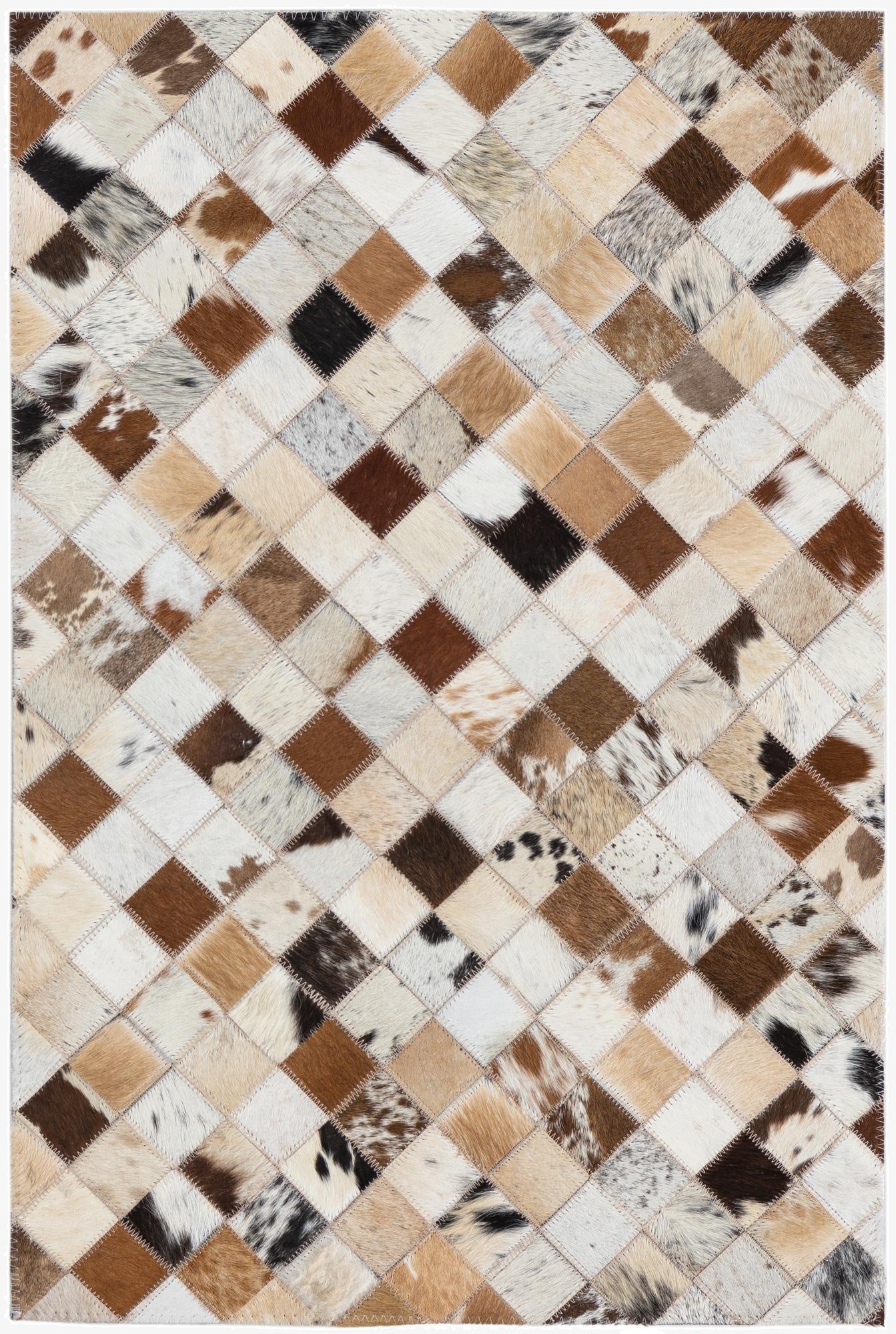 2' x 3' Cowhide Leather Rug