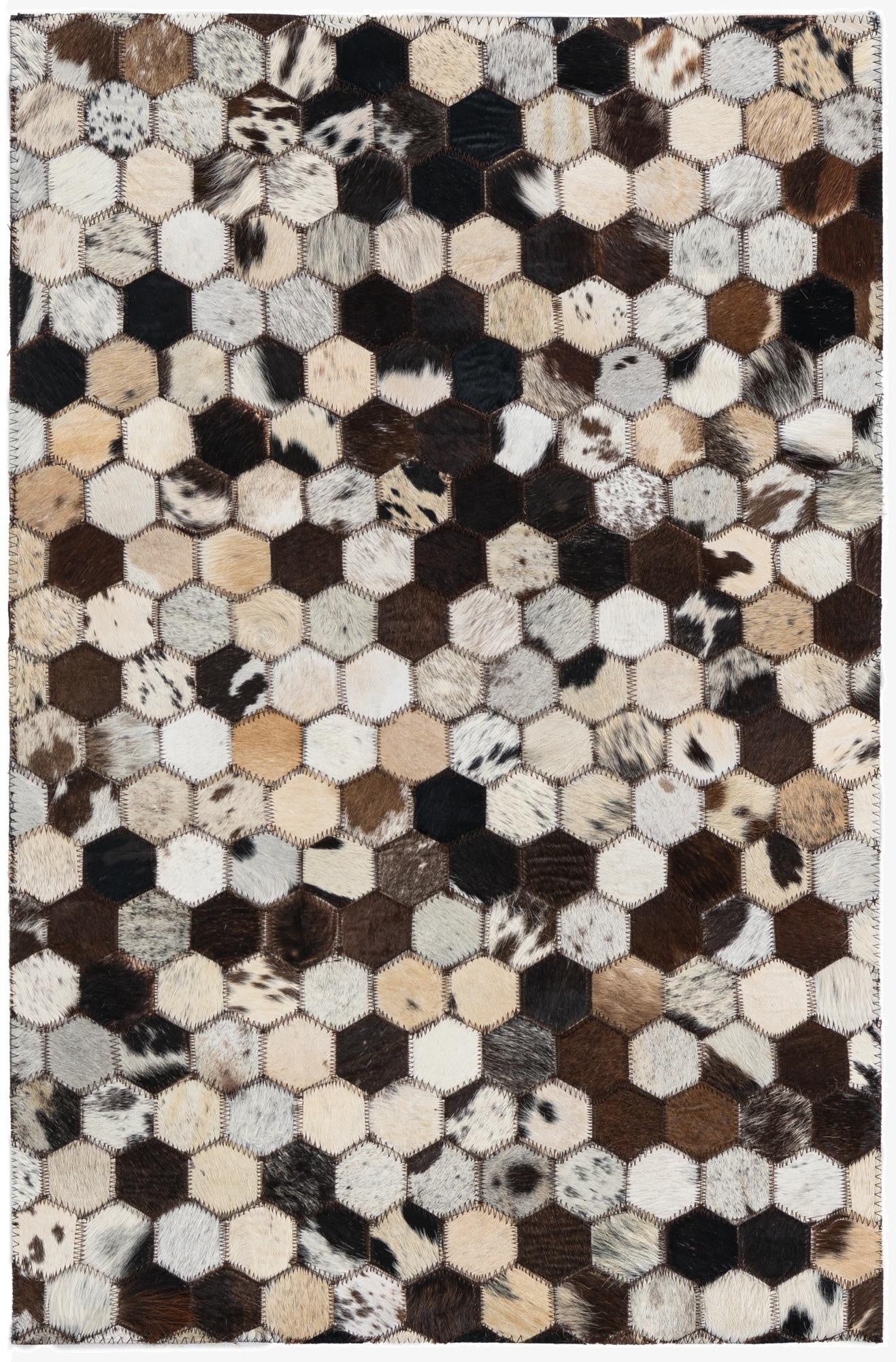  2' x 3' Cowhide Leather Rug