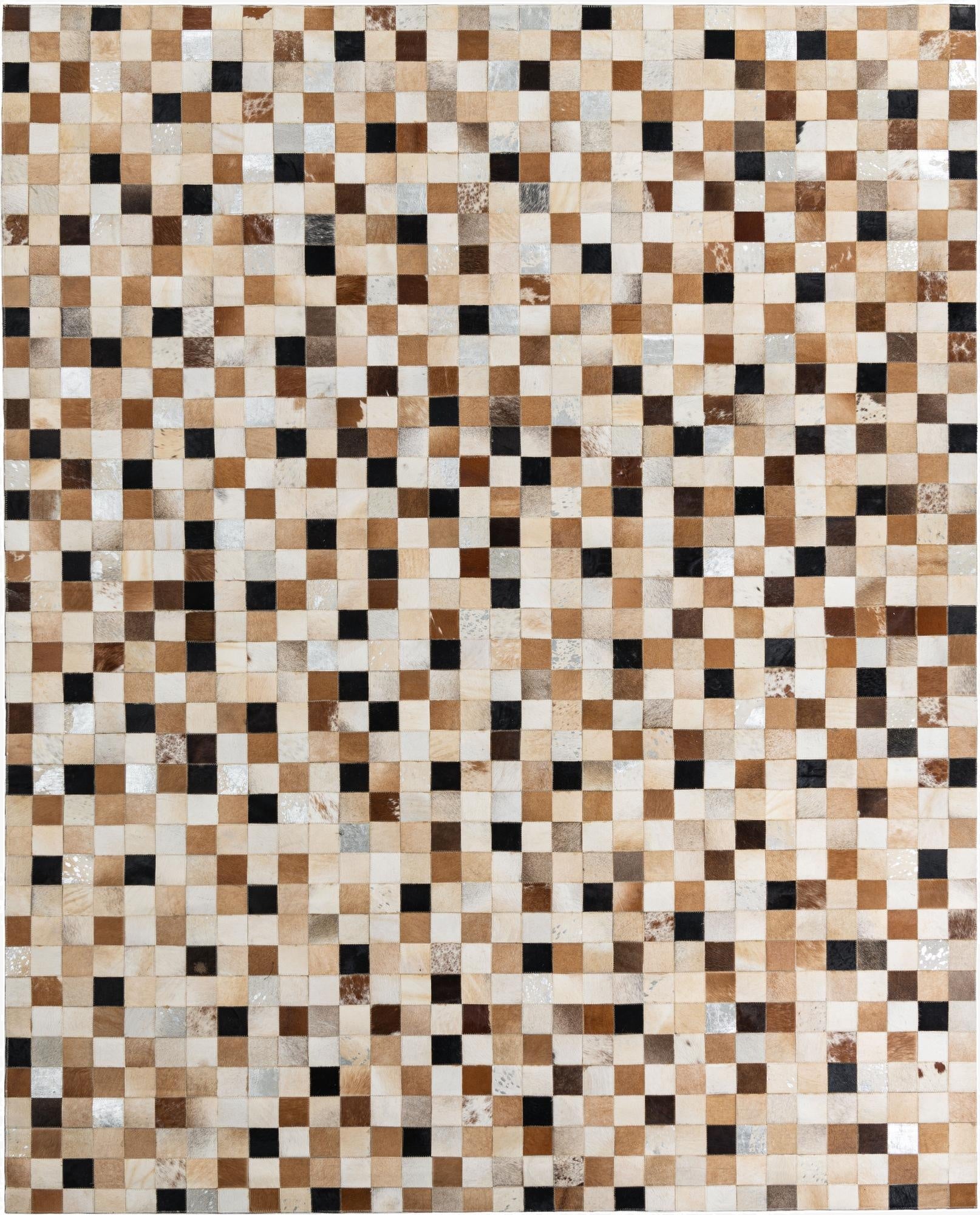 8' x 9' 10 Cowhide Leather Rug