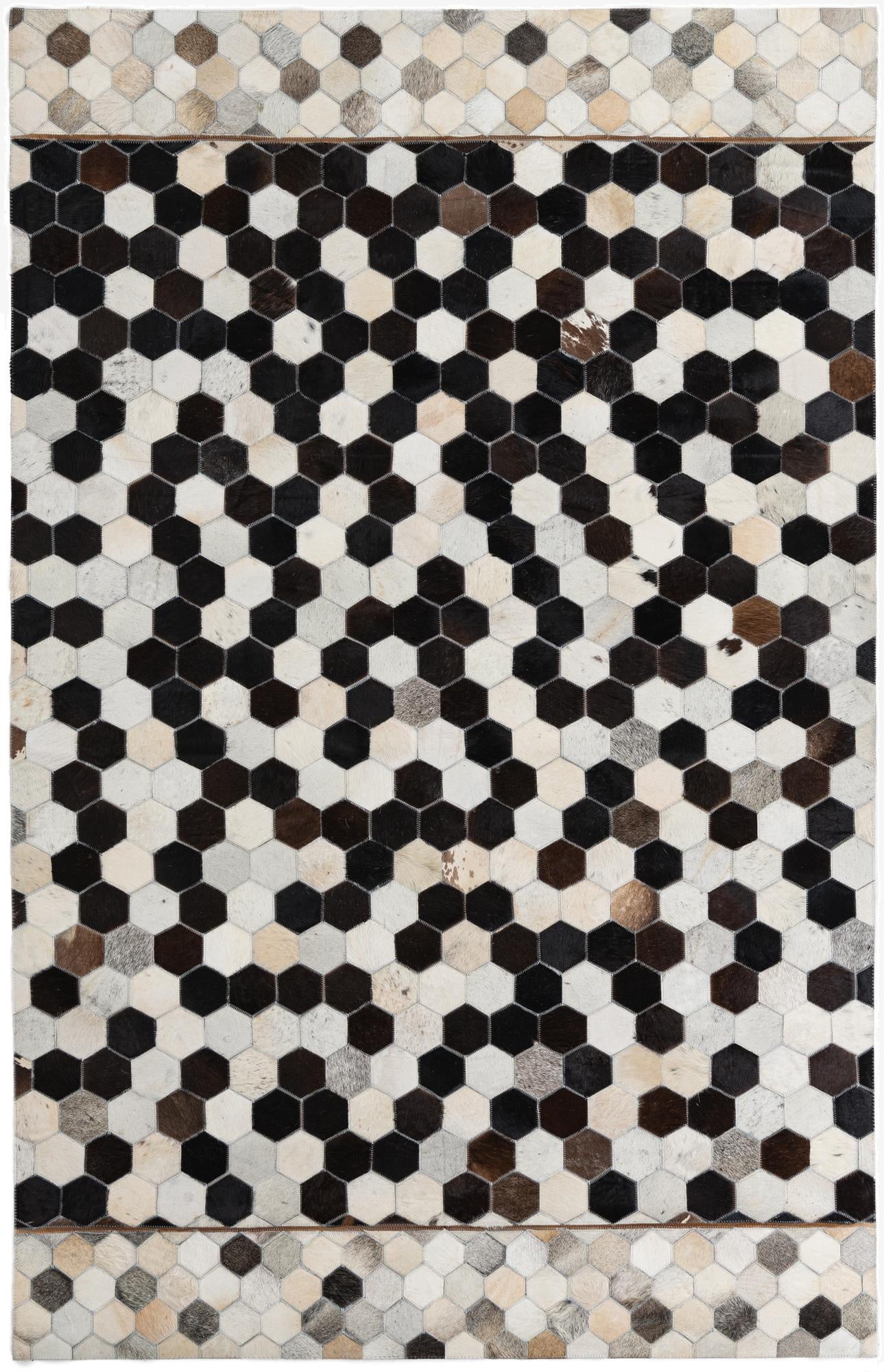  5' 2 x 8' Cowhide Leather Rug