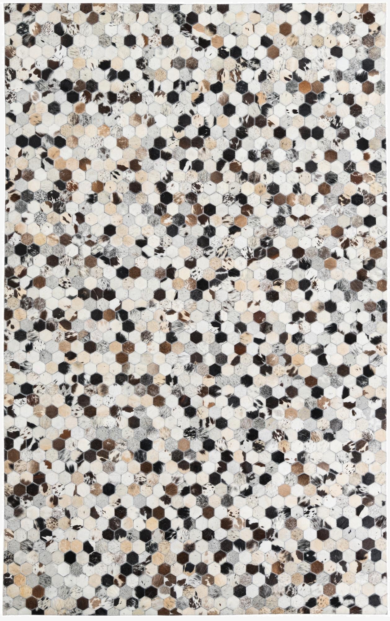  5' 3 x 8' 2 Cowhide Leather Rug