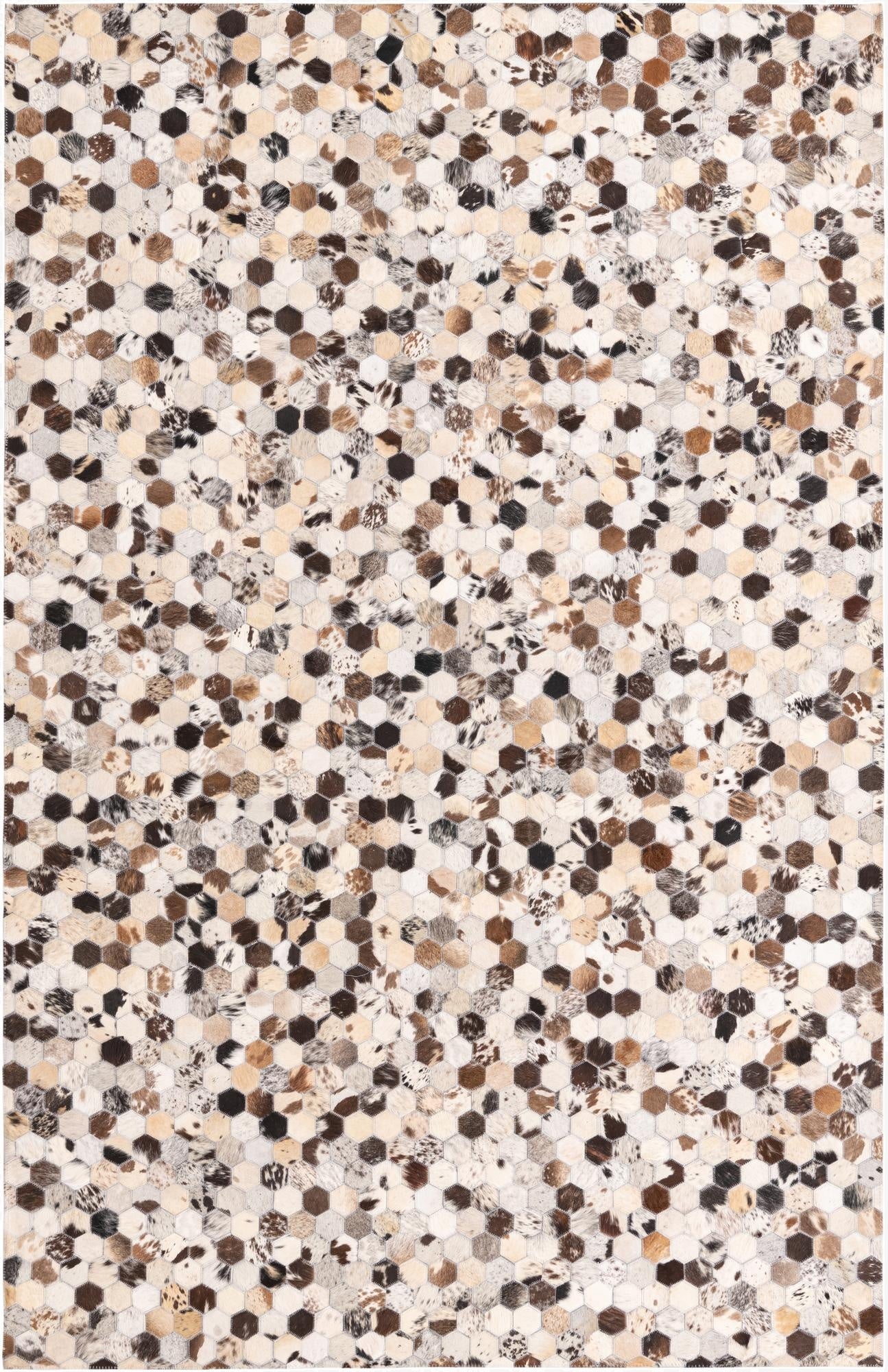  5' 2 x 8' Cowhide Leather Rug