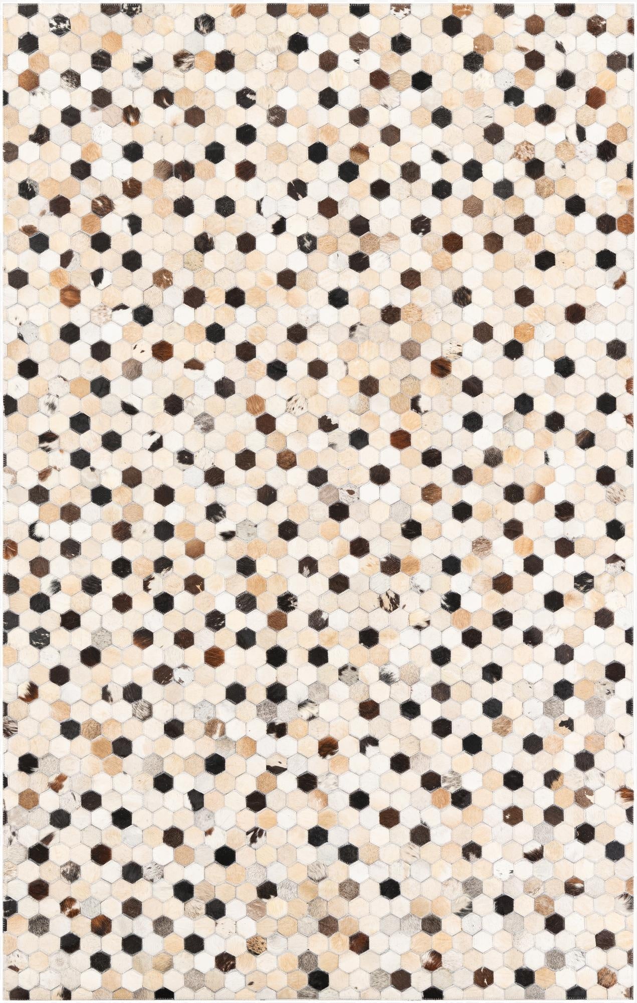  5' 1 x 8' Cowhide Leather Rug