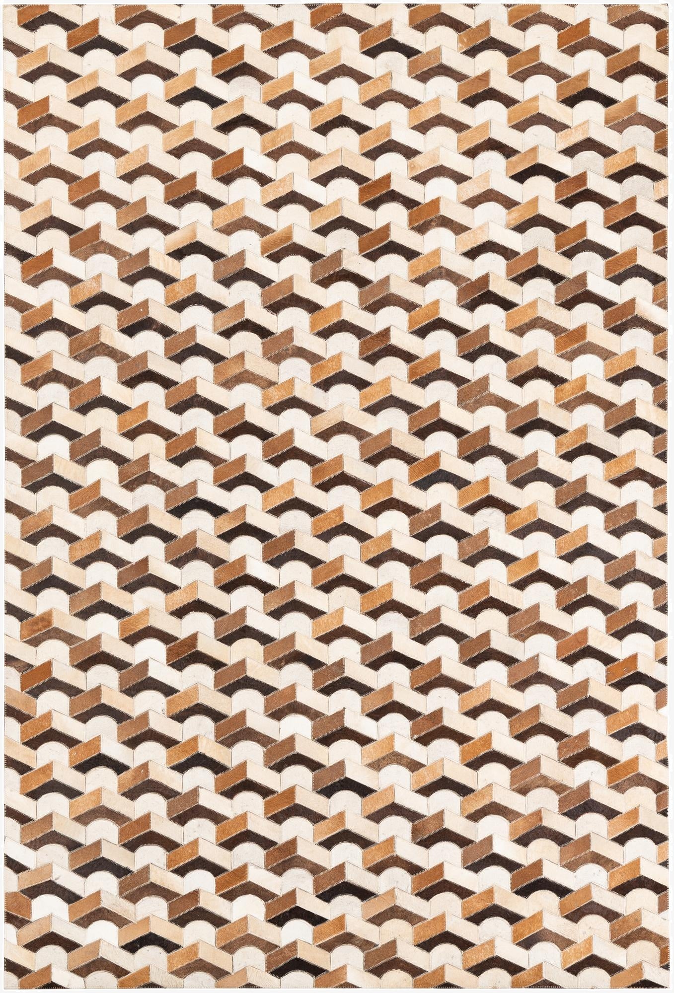  5' 2 x 7' 10 Cowhide Leather Rug