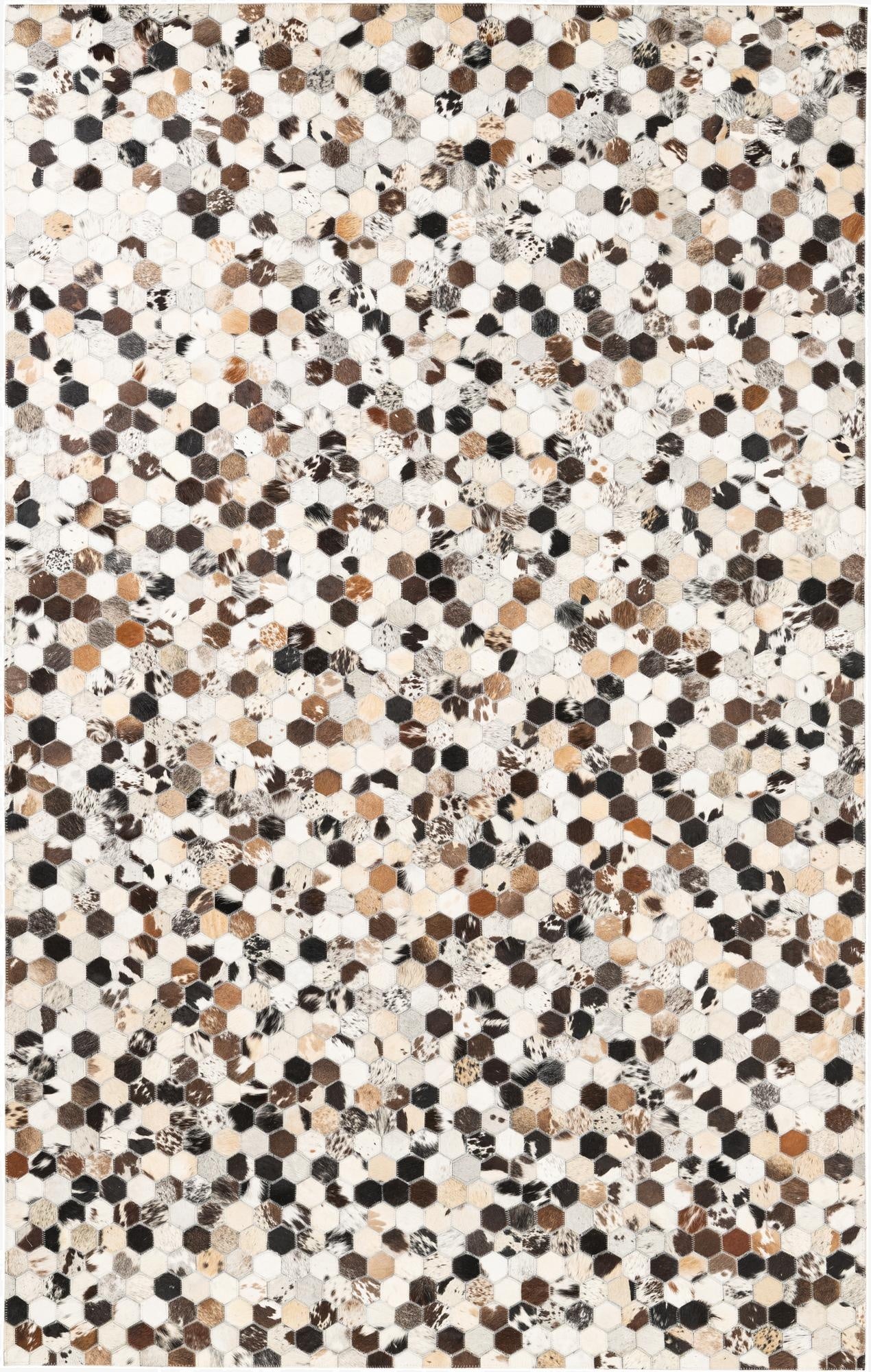  5' 2 x 8' 2 Cowhide Leather Rug