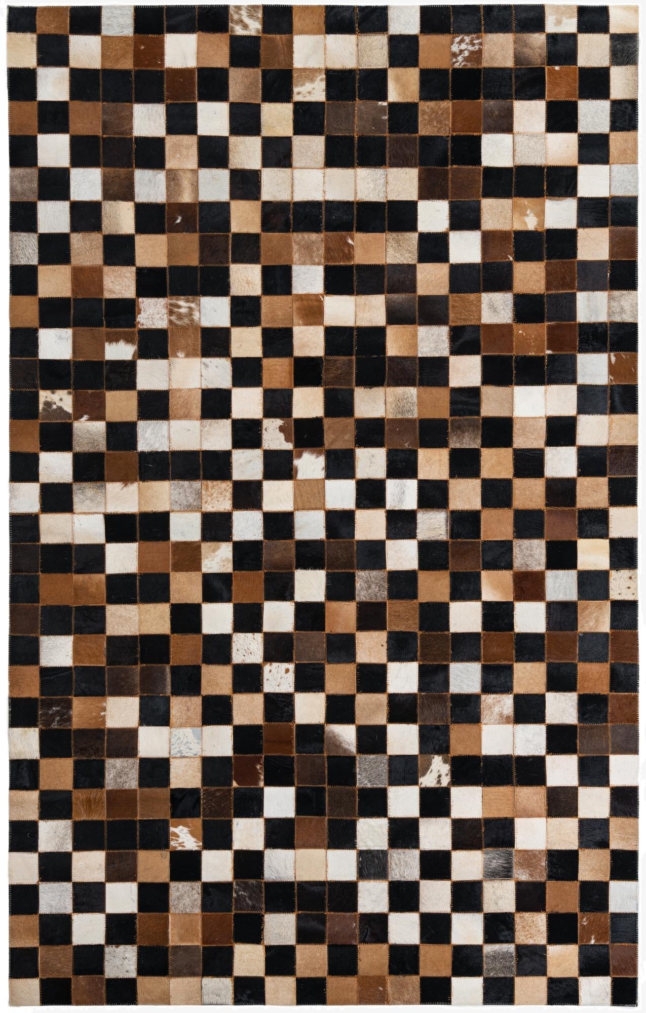  5' x 7' 10 Cowhide Leather Rug