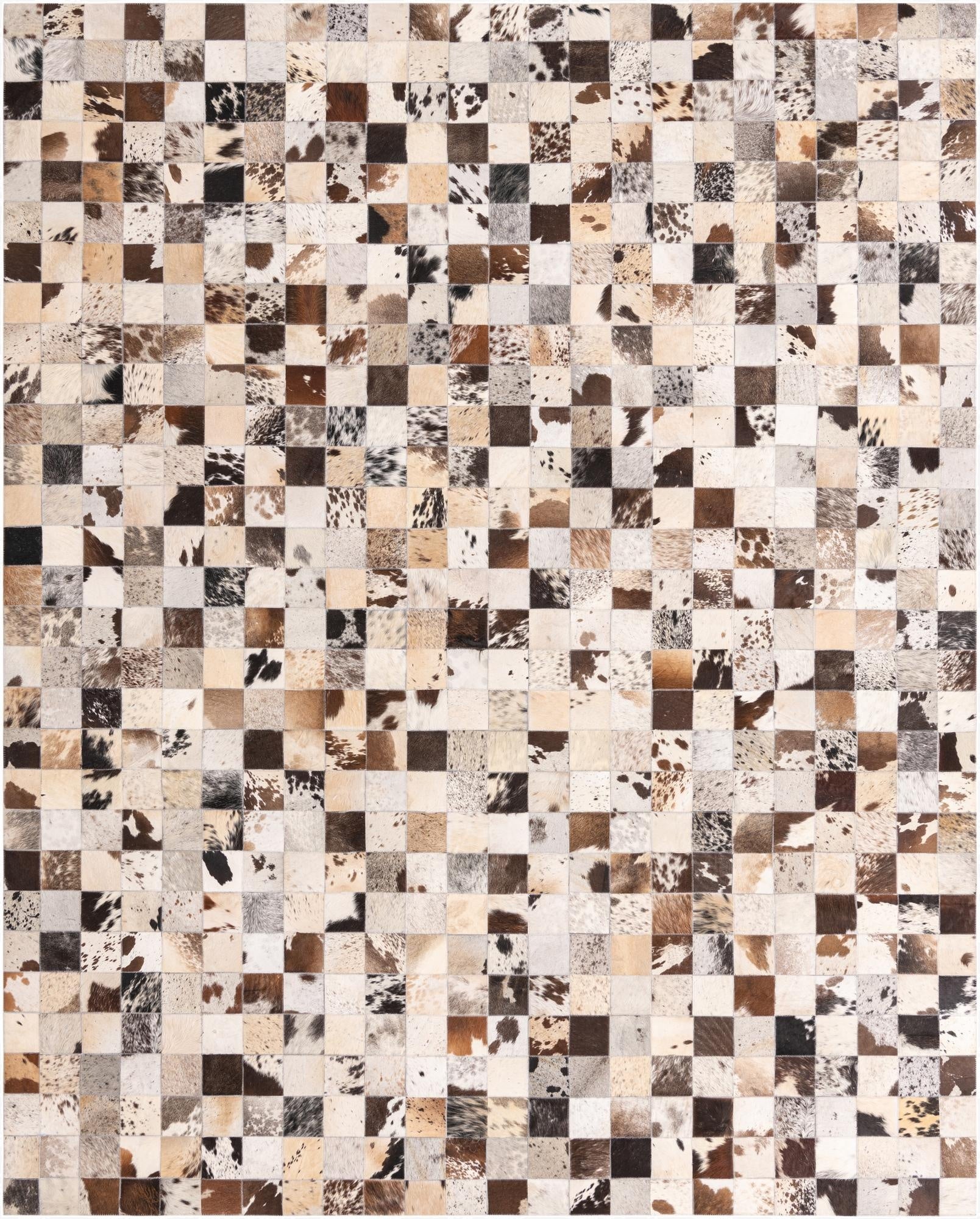  8' x 9' 10 Cowhide Leather Rug