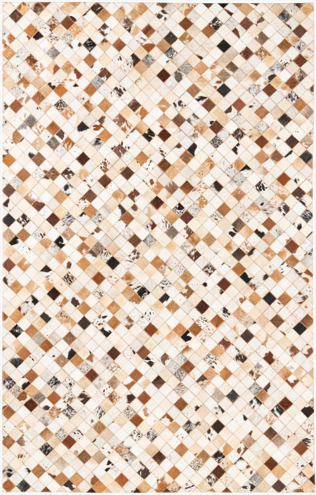  5' x 7' 10 Cowhide Leather Rug