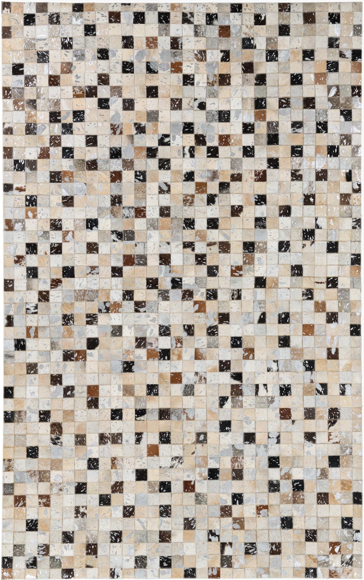  5' 1 x 8' 1 Cowhide Leather Rug