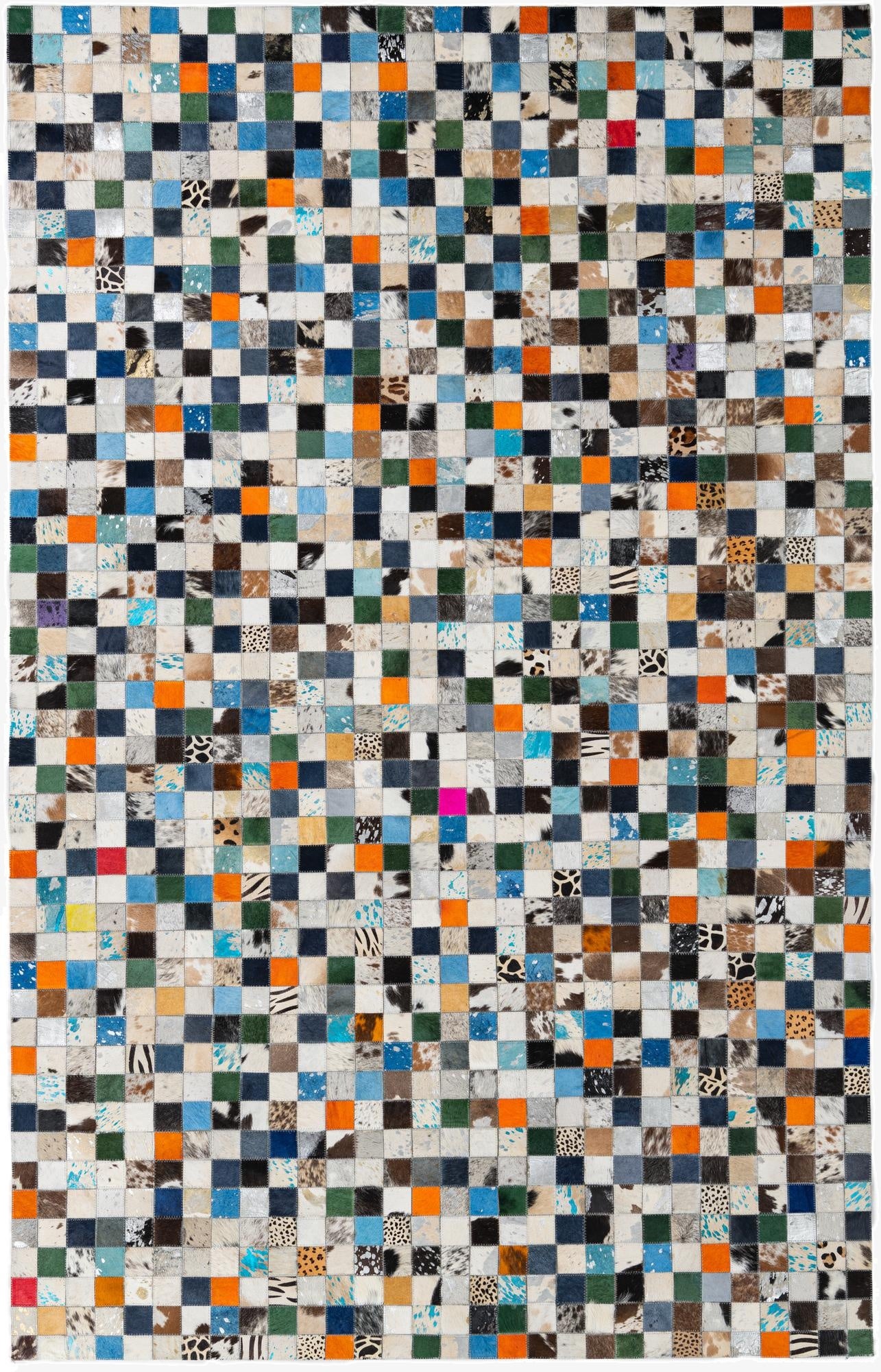  5' 1 x 8' Cowhide Leather Rug