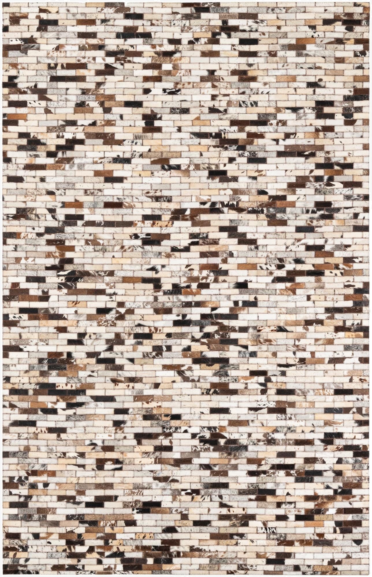  5' x 7' 10 Cowhide Leather Rug