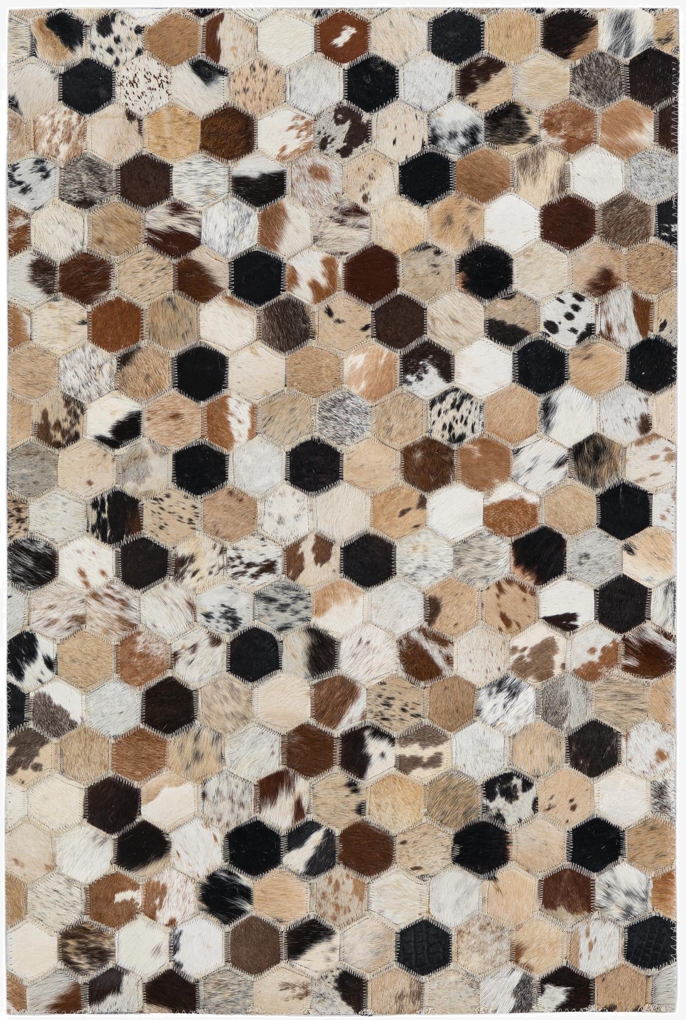  2' x 3' Cowhide Leather Rug