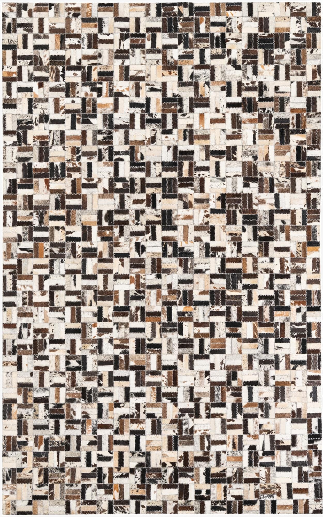  5' x 7' 10 Cowhide Leather Rug