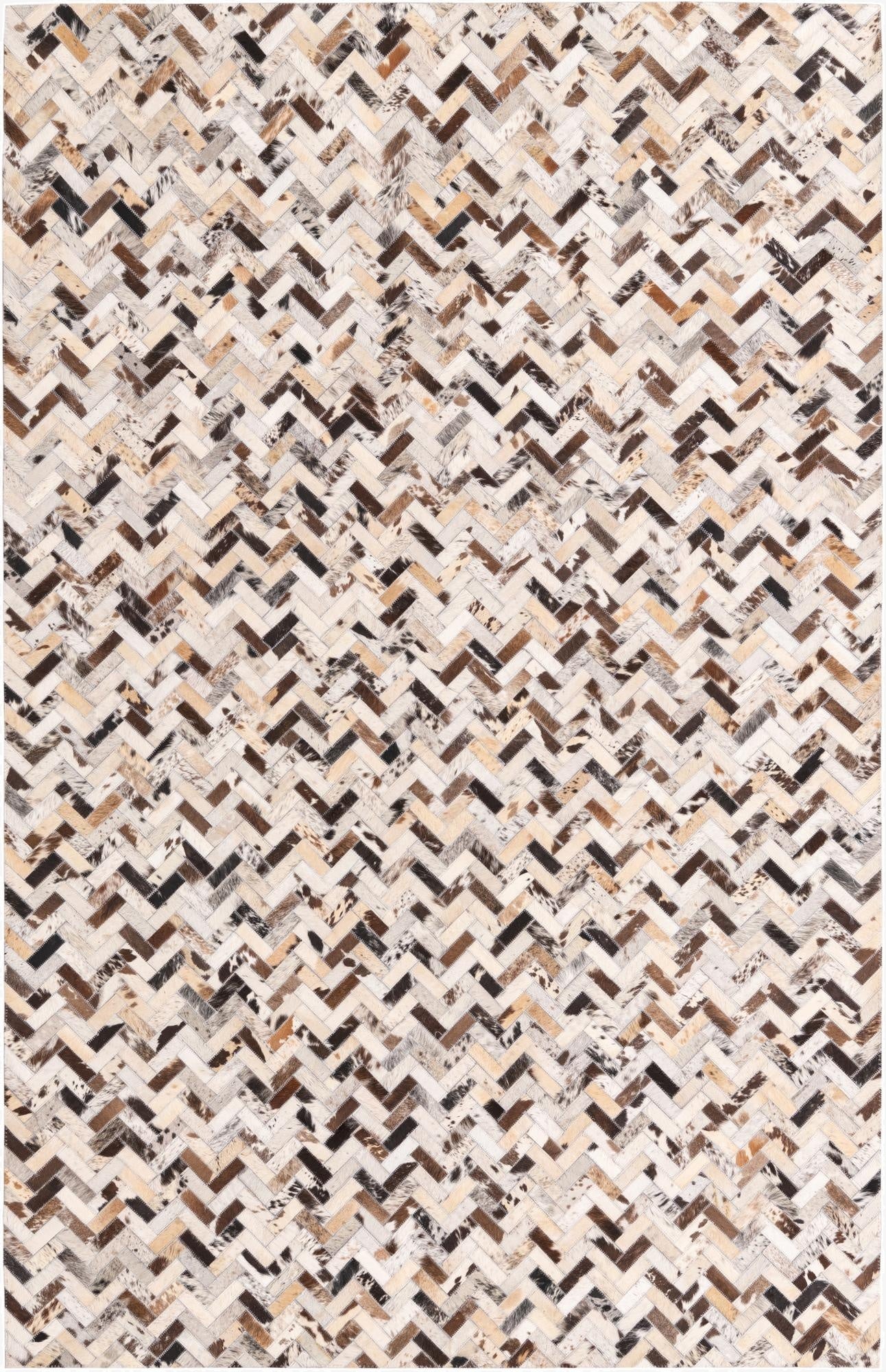  5' 2 x 8' Cowhide Leather Rug