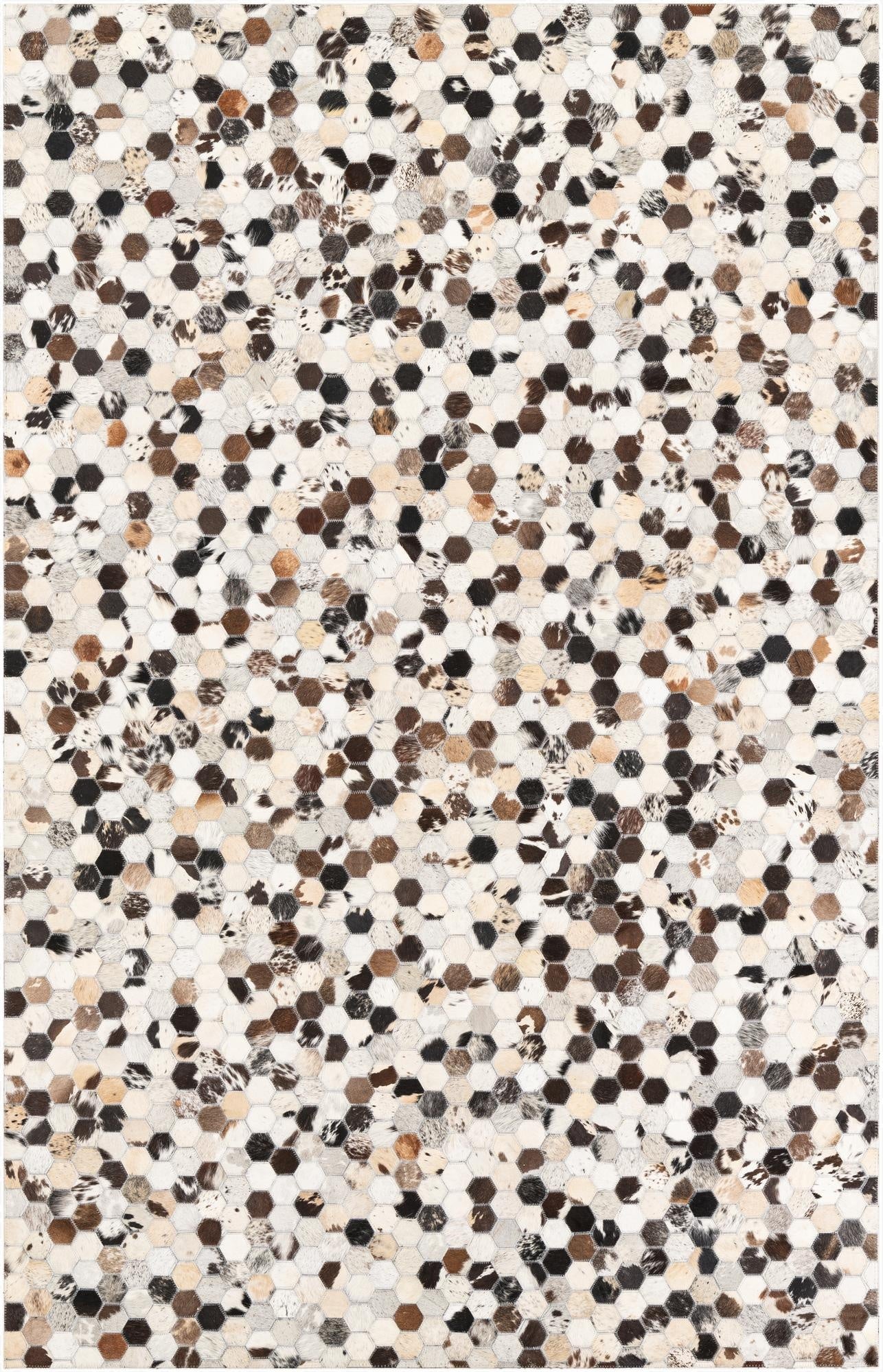  5' 1 x 8' Cowhide Leather Rug