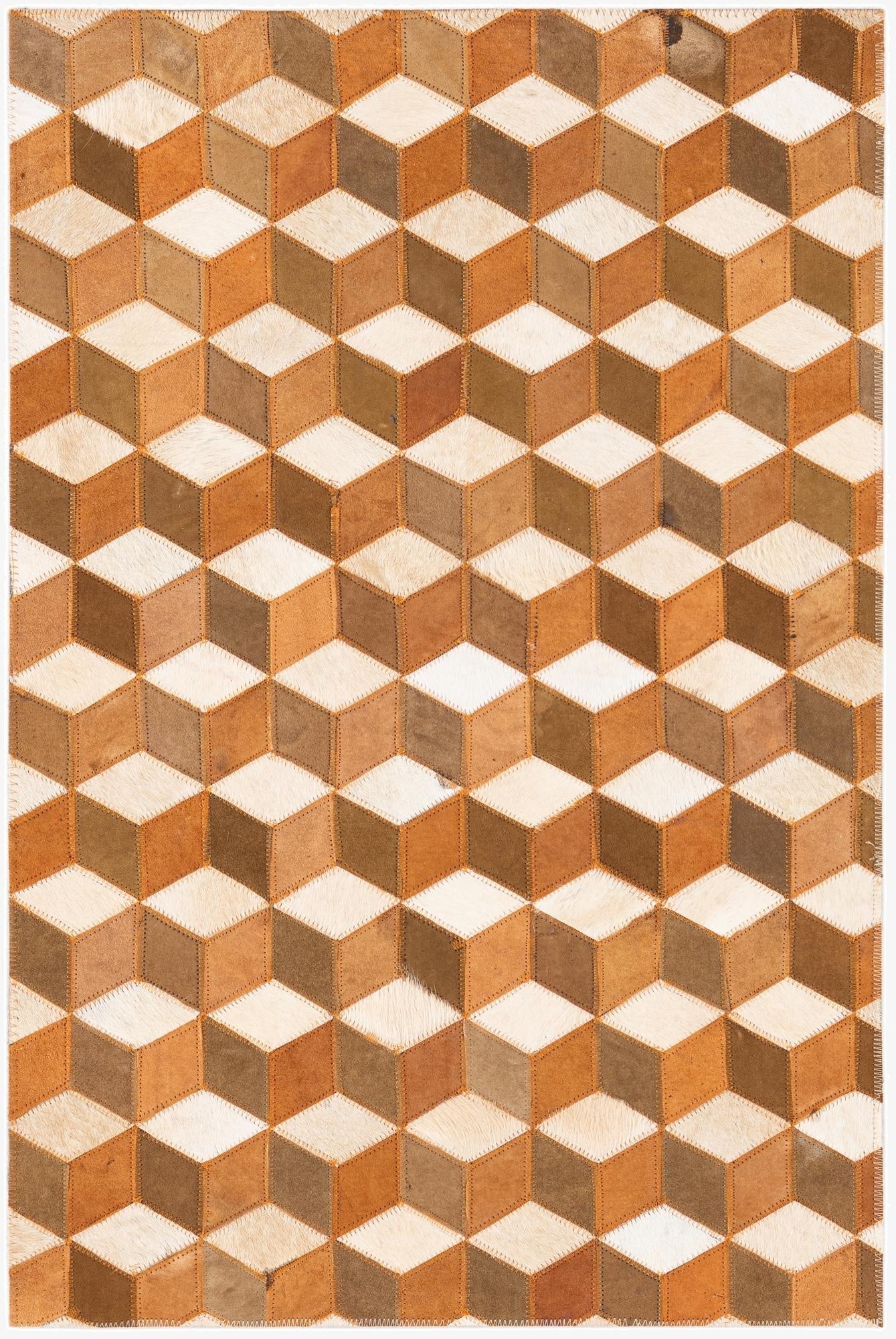  2' x 3' Cowhide Leather Rug